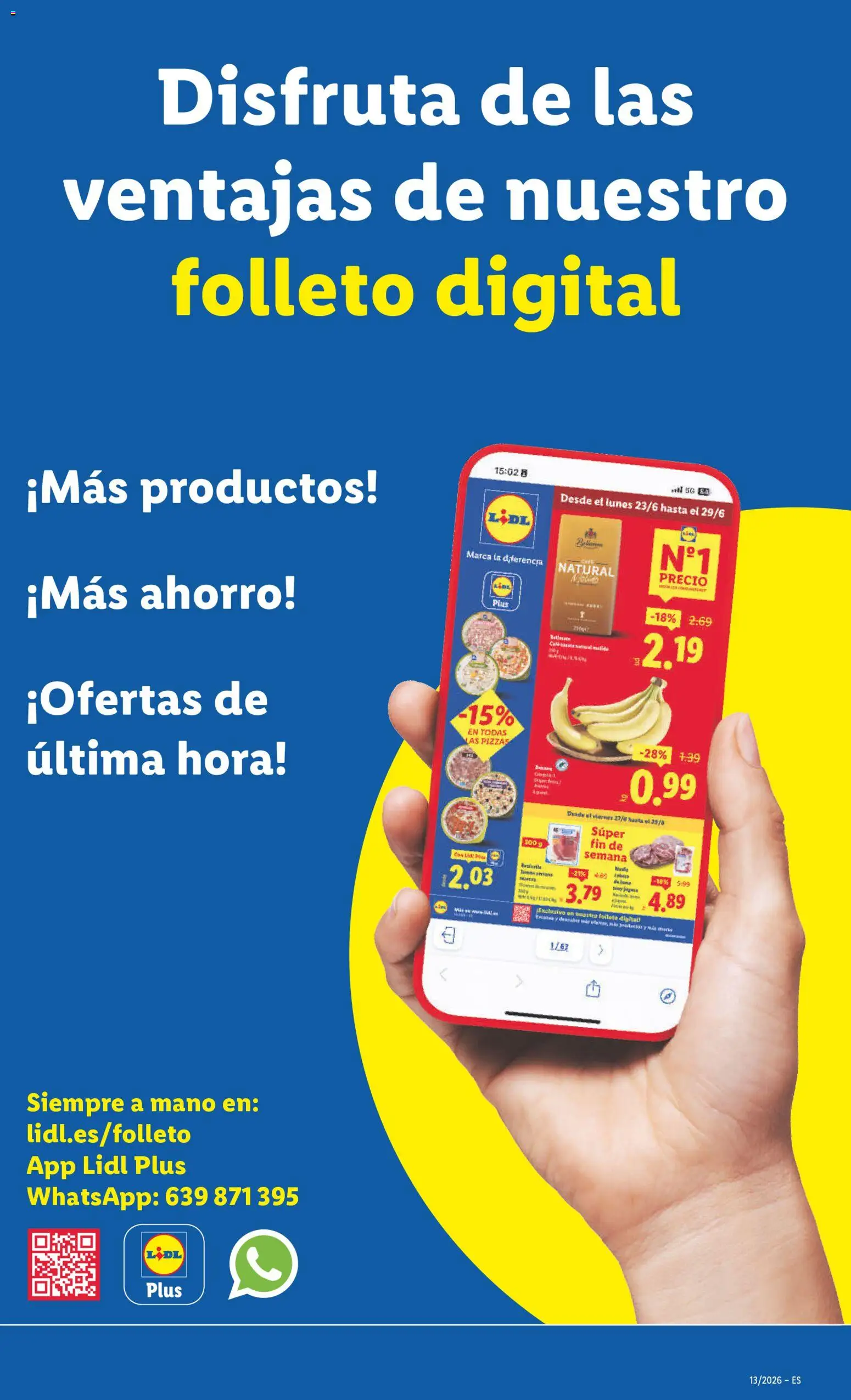 Lidl folleto de bazar │ válido desde el 23.03.2026 | Página: 23 | Productos: Café, Jamón, Pizza, Bananas