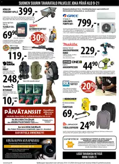 Tuuri-mainoslehti voimassa 29.04.2026 alkaen | Sivu: 5 | Tuotteet: Ilmakivääri, Painepesuri, Voi, Pumppu