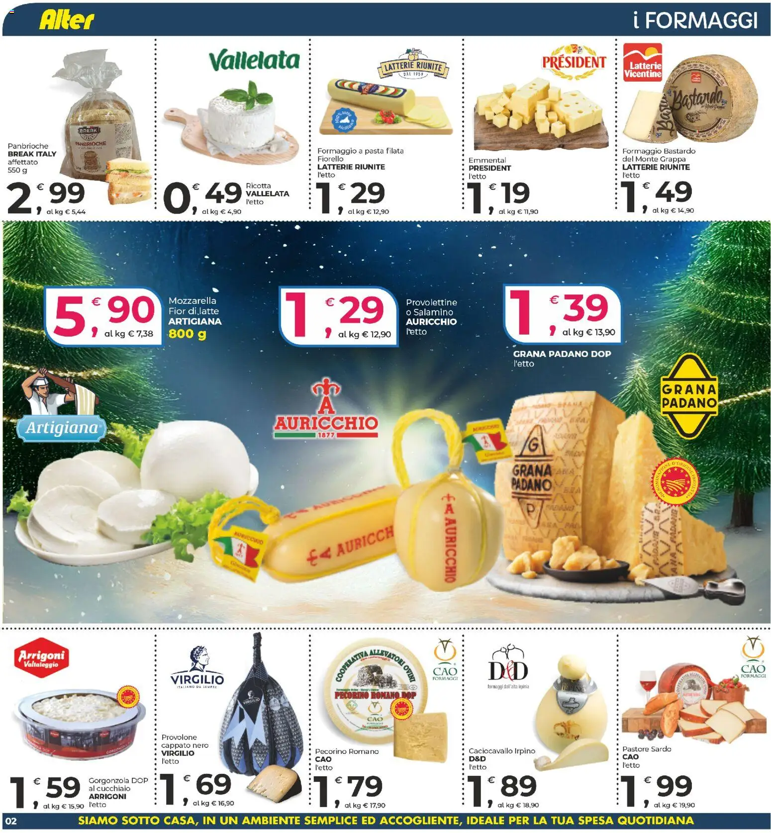 Volantino Alter Discount del 17.12.2025 | Pagina: 2 | Prodotti: Grana Padano, Ricotta, Gorgonzola, Grappa