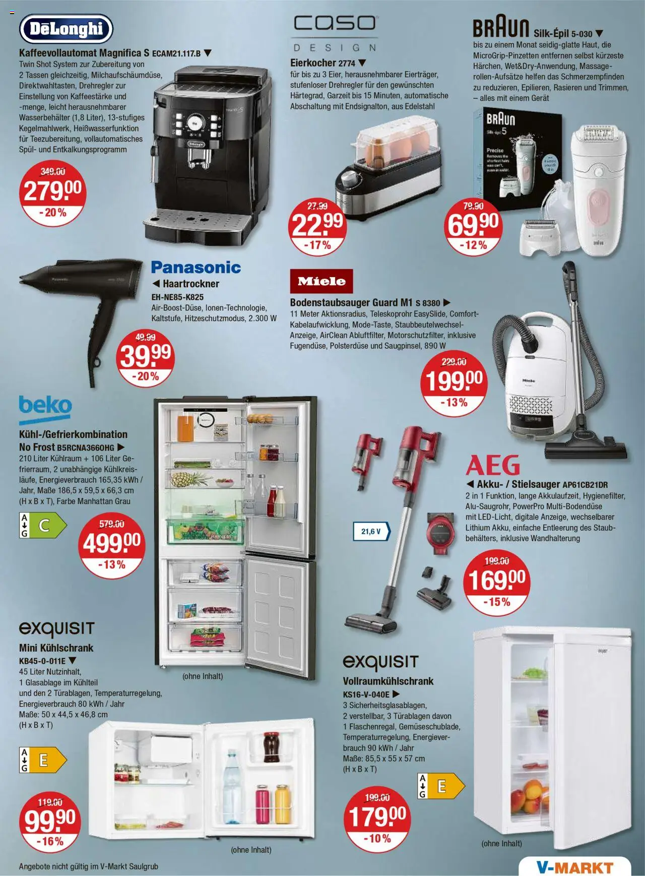 V-Markt - Oberpfalz - gültig ab dem 07.08.2025 | Seite: 17 | Produkte: Panasonic, Mini kühlschrank, Kaffeevollautomat, Eierkocher