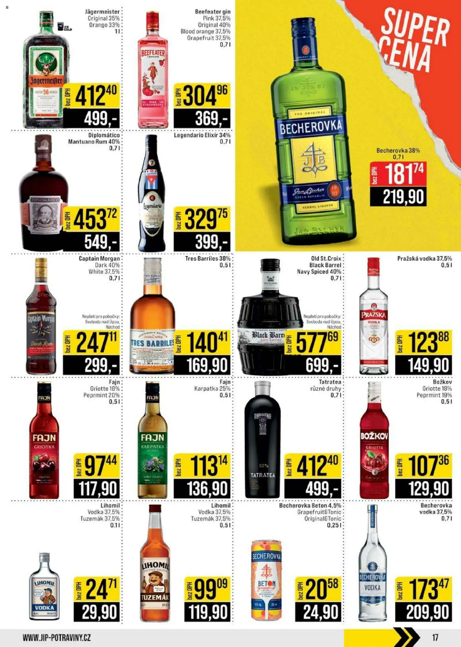 Jip leták - Cash & Carry od 08.04.2026 | Strana: 17 | Produkty: Diplomatico, Morgan, Gin, Tuzemák