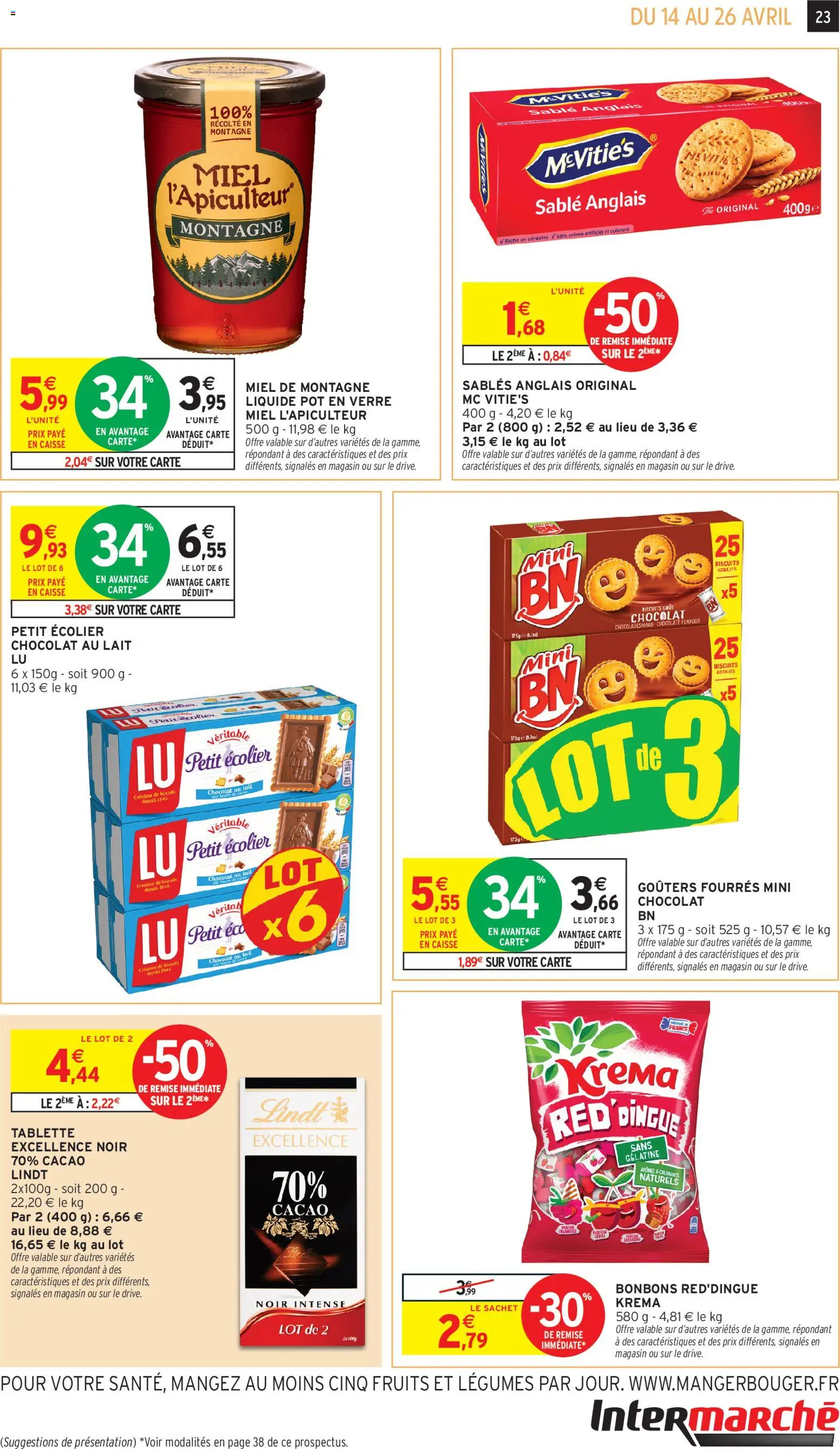 {H1} | Page: 23 | Produits: Miel, Lait, Thé, Bonbons