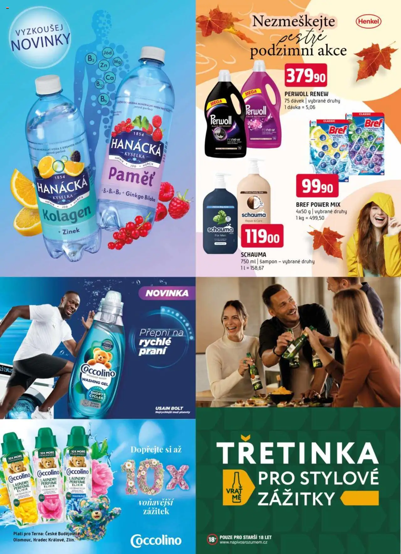 Terno leták - Leták - Bechyně, České Budějovice, Třeboň, Trhové Sviny, Týn nad Vltavou od 17.09.2025 | Strana: 16 | Produkty: Hořčík, Coccolino, Perwoll, Šampon
