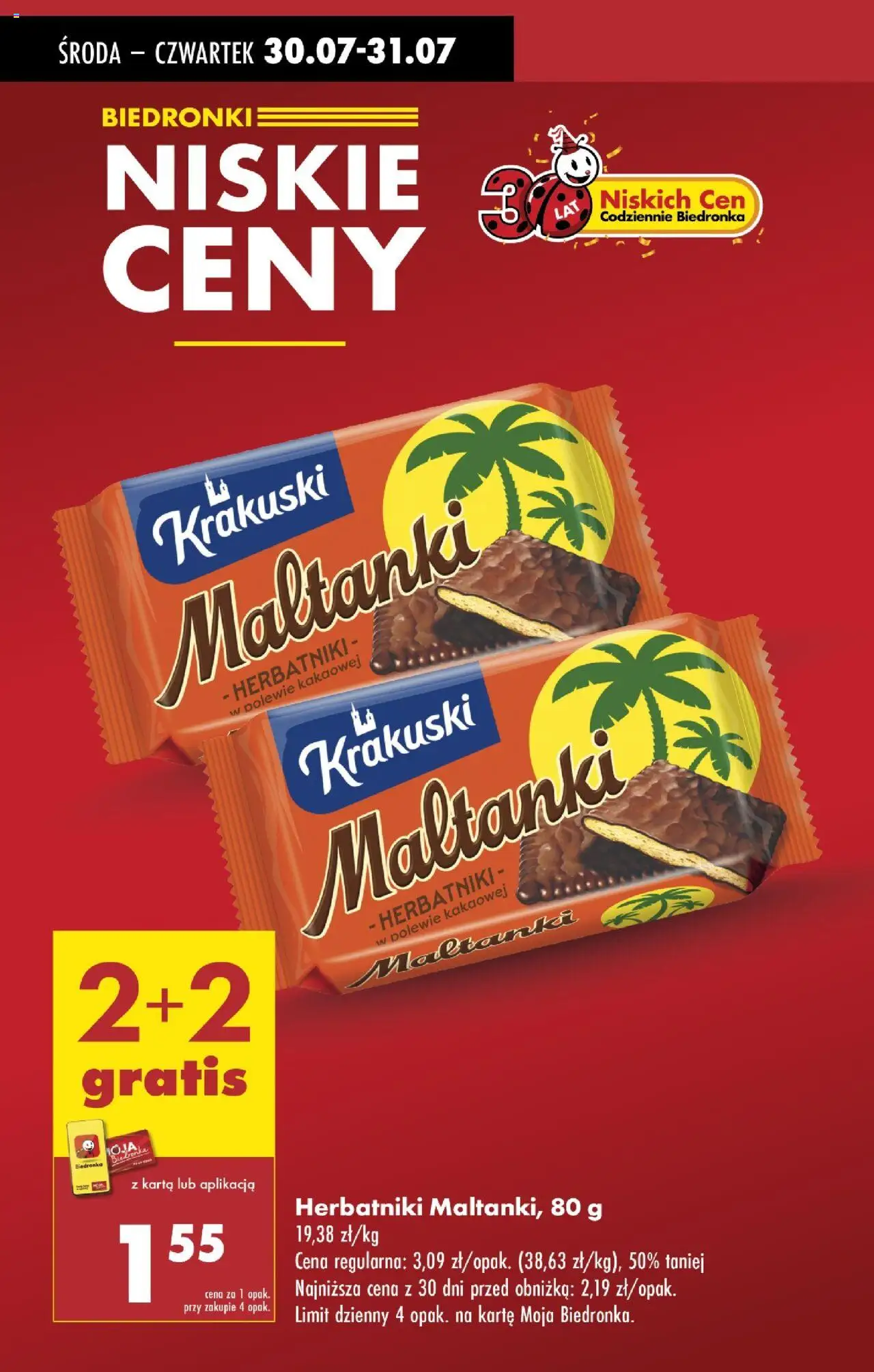 Biedronka gazetka - Oferta W tym tygodniu od 31.07.2025 | Strona: 19 | Produkty: Karta, Herbatniki