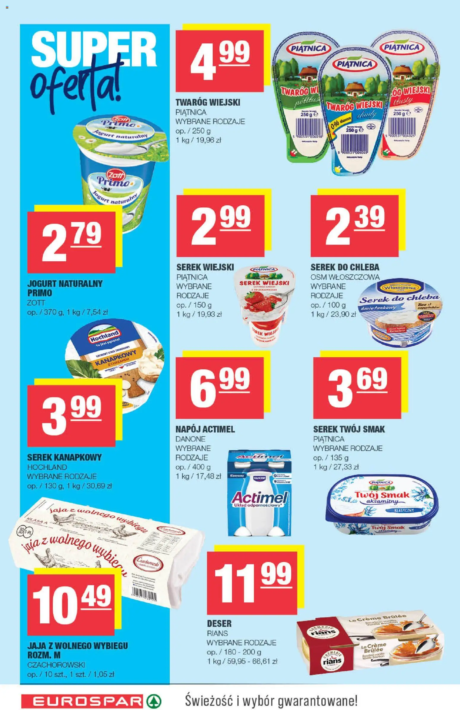 Spar Gazetka - Eurospar od 05.11.2025 | Strona: 4 | Produkty: Bourbon, Jogurt naturalny, Serek wiejski, Jaja