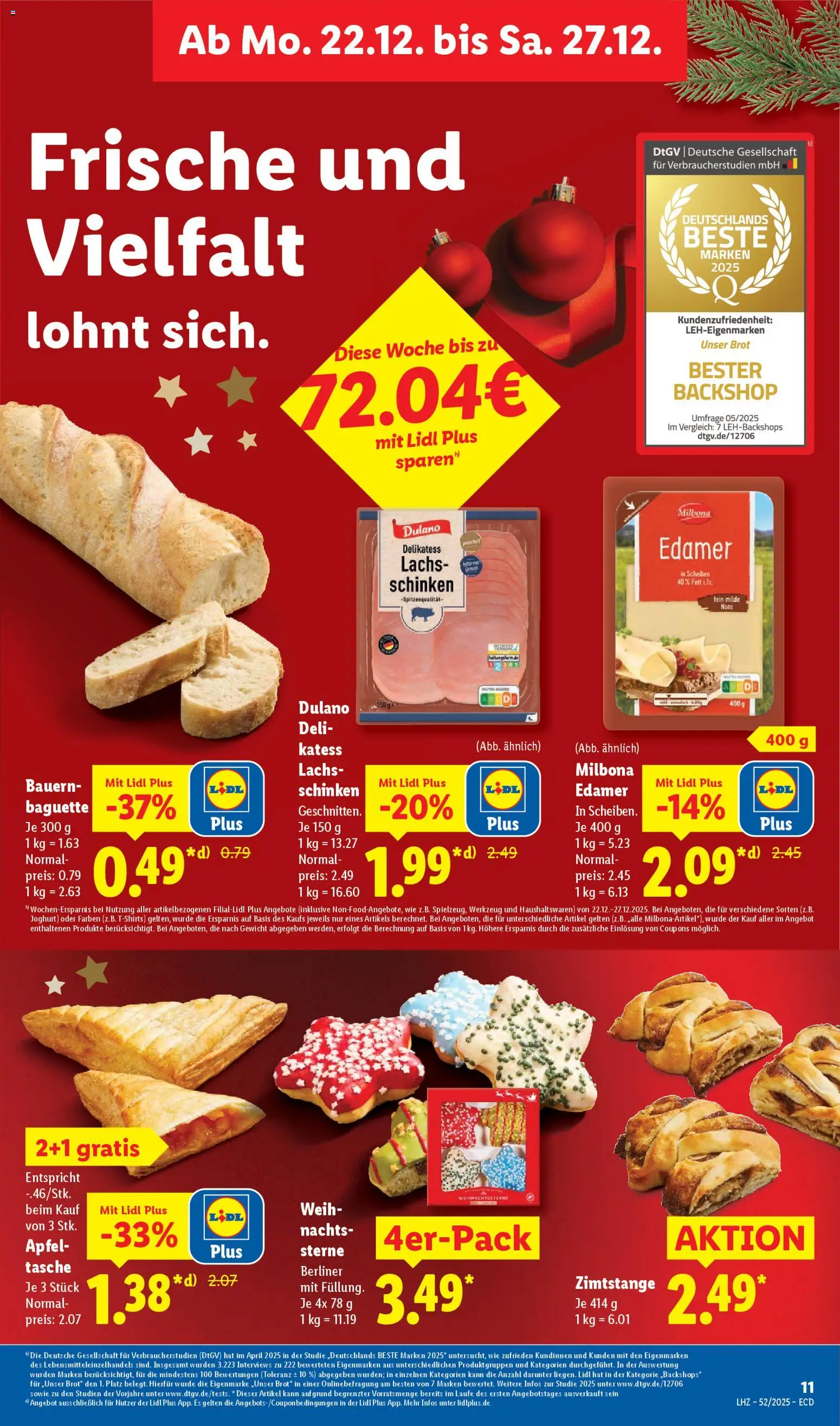 Lidl - Prospekt – gültig ab 22.12.2025 | Seite: 19 | Produkte: Gewicht, Äpfel, Baguette, Lachs