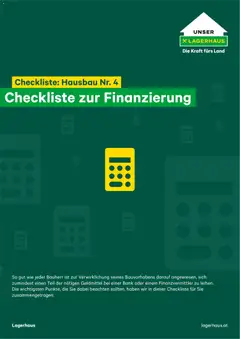 Lagerhaus Checkliste Zur Finanzierung ab 12.11.2025 gültig