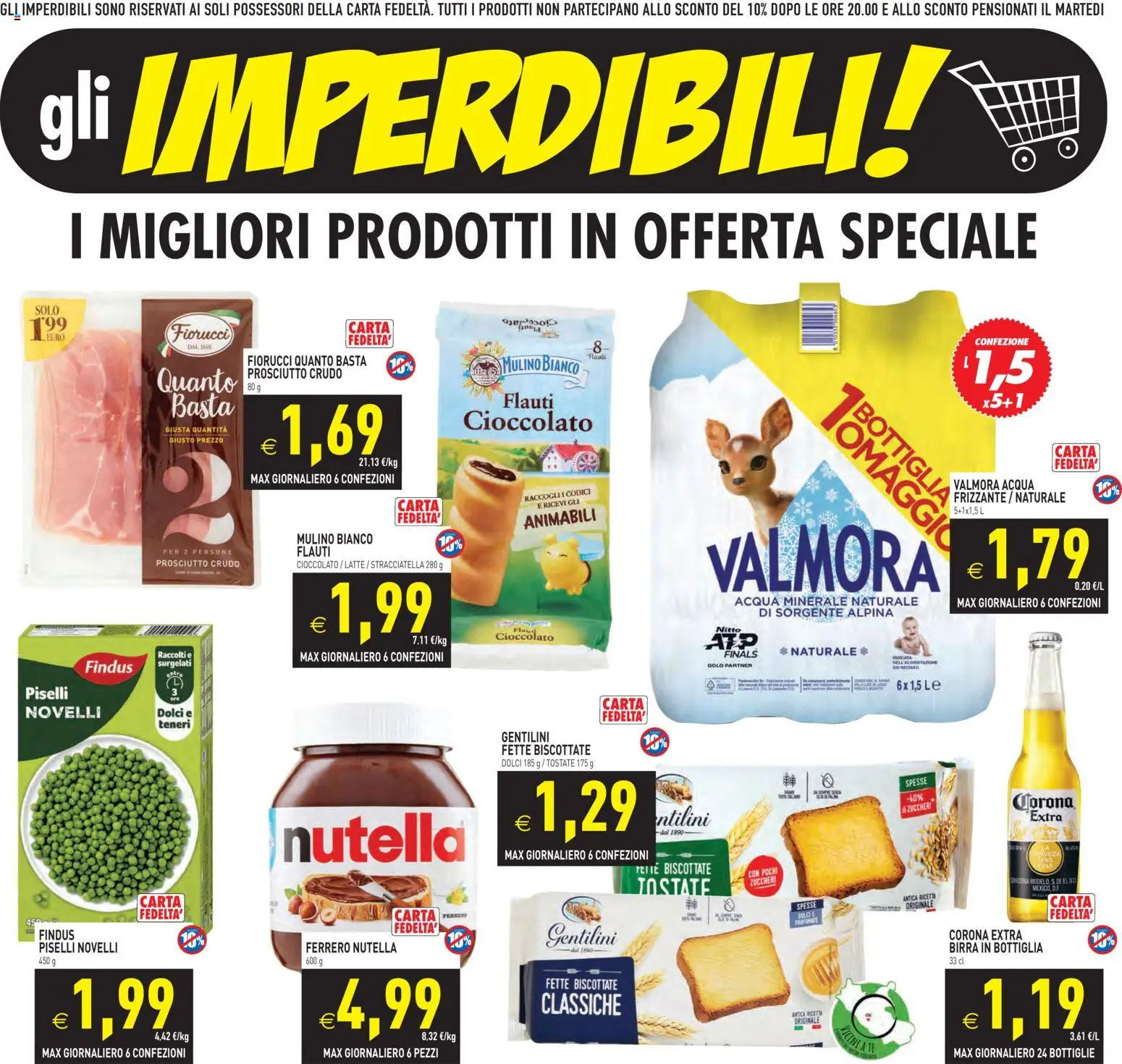 Volantino PIM Supermercati del 25.02.2026 | Pagina: 2 | Prodotti: Prosciutto Crudo, Prosciutto, Piselli, Fette biscottate