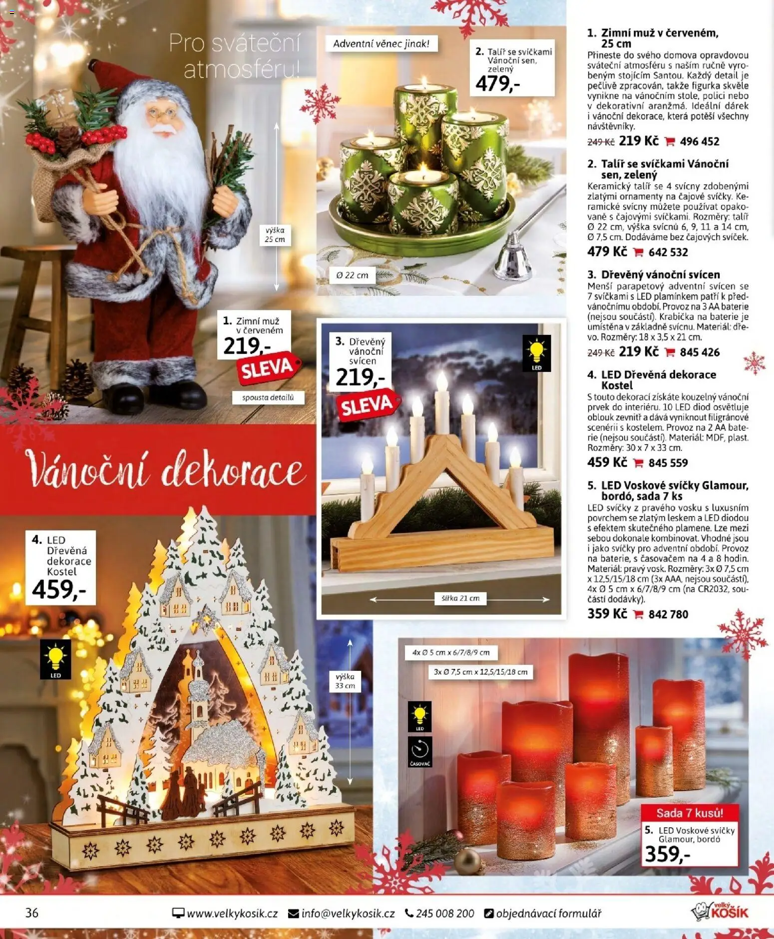 Velký Košík katalog prosinec 2025 od 01.12.2025 | Strana: 36 | Produkty: Svícny, Talíř, Svíčky, Dekorace