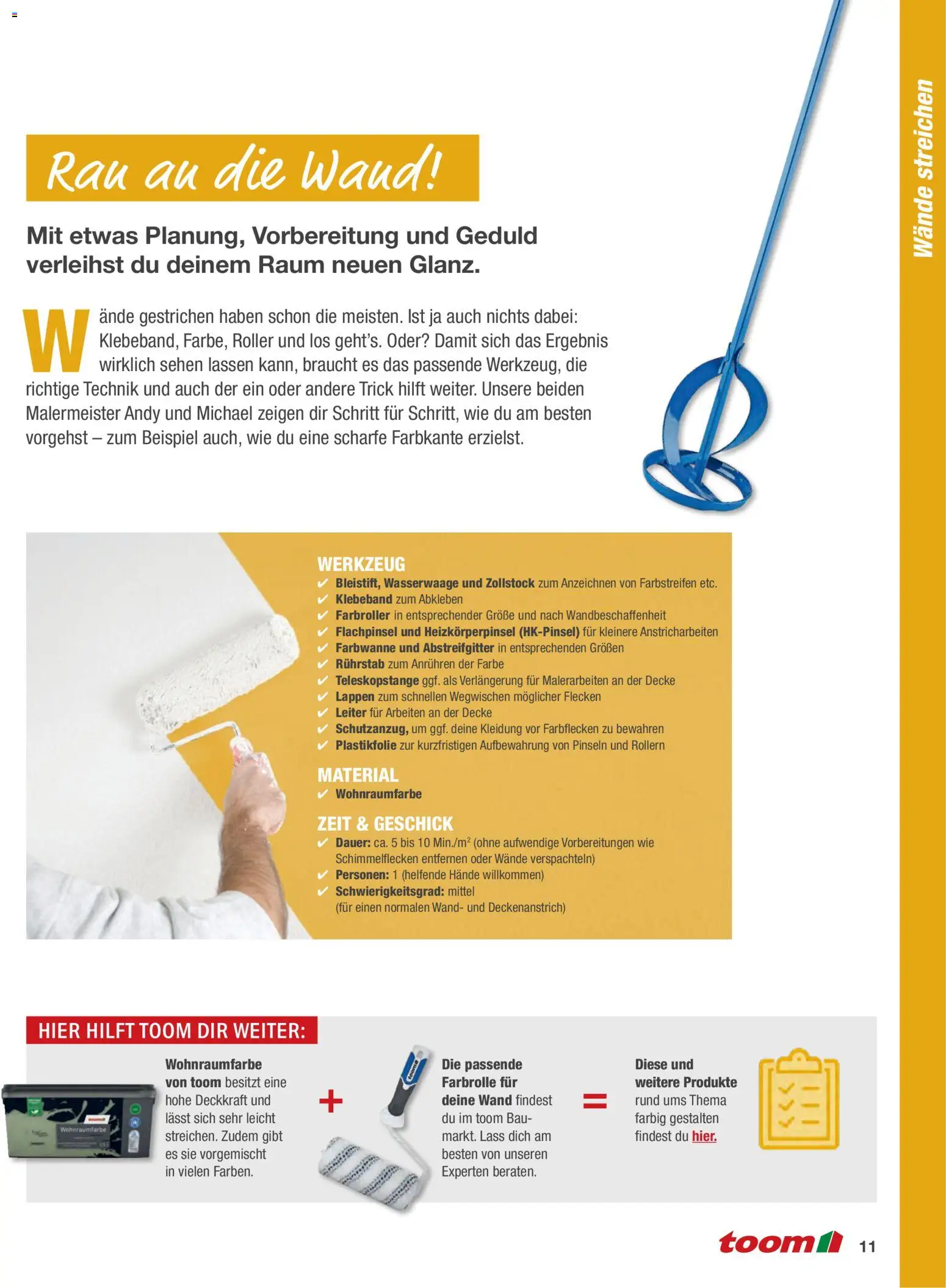 Toom Baumarkt Wände streichen und tapezieren – gültig ab 01.01.2026 | Seite: 11 | Produkte: Decke