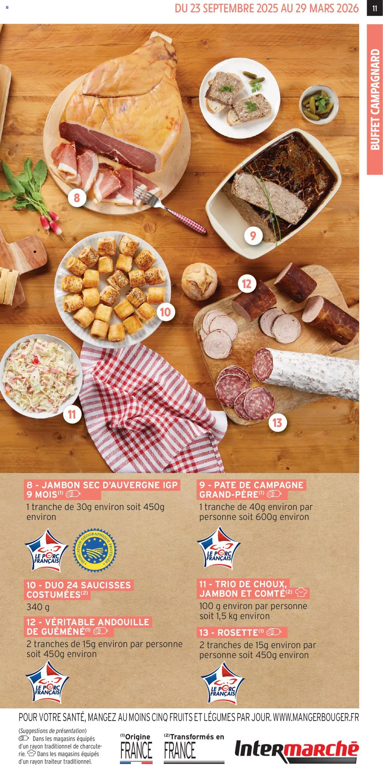 {H1} | Page: 11 | Produits: Buffet, Jambon, Porc