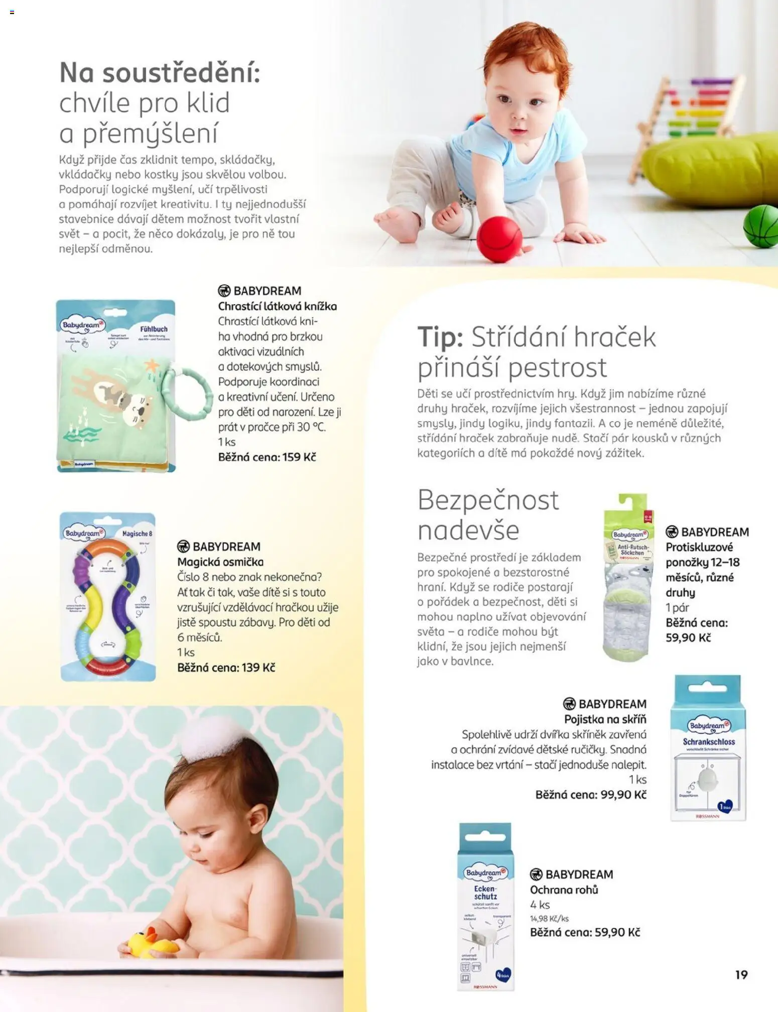 Rossmann magazín od 08.10.2025 | Strana: 19 | Produkty: Knížka, Protiskluzové ponožky, Kostky, Skříň