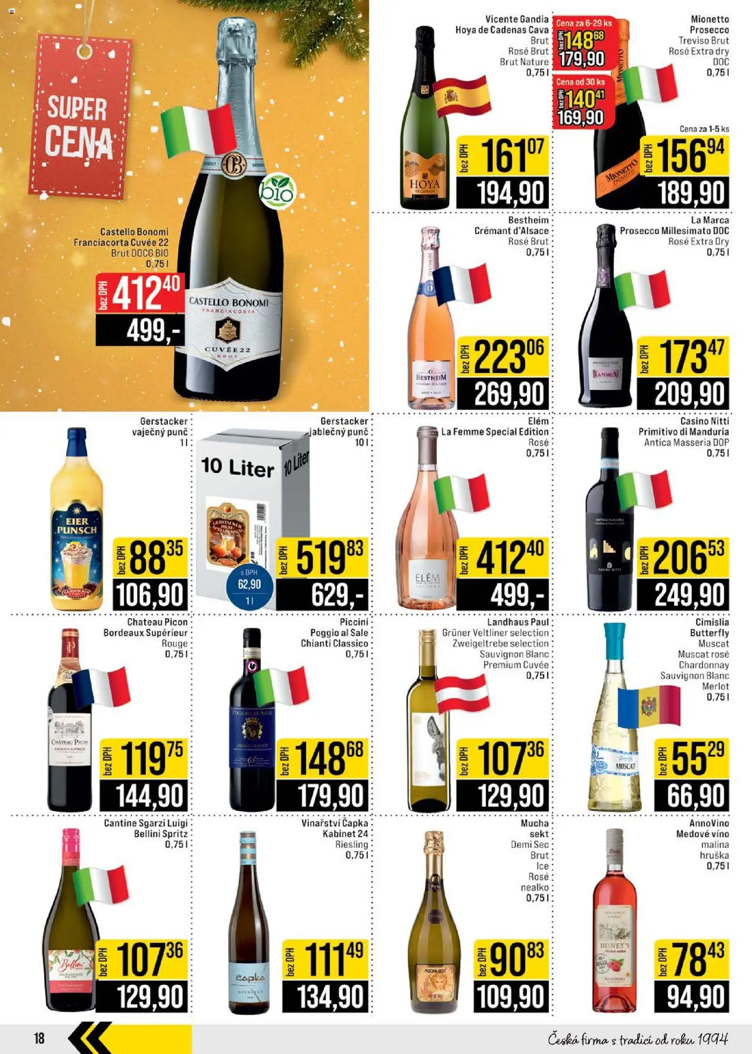 Jip leták - Cash & Carry od 24.12.2025 | Strana: 18 | Produkty: Prosecco, Merlot, Spritz, Riesling