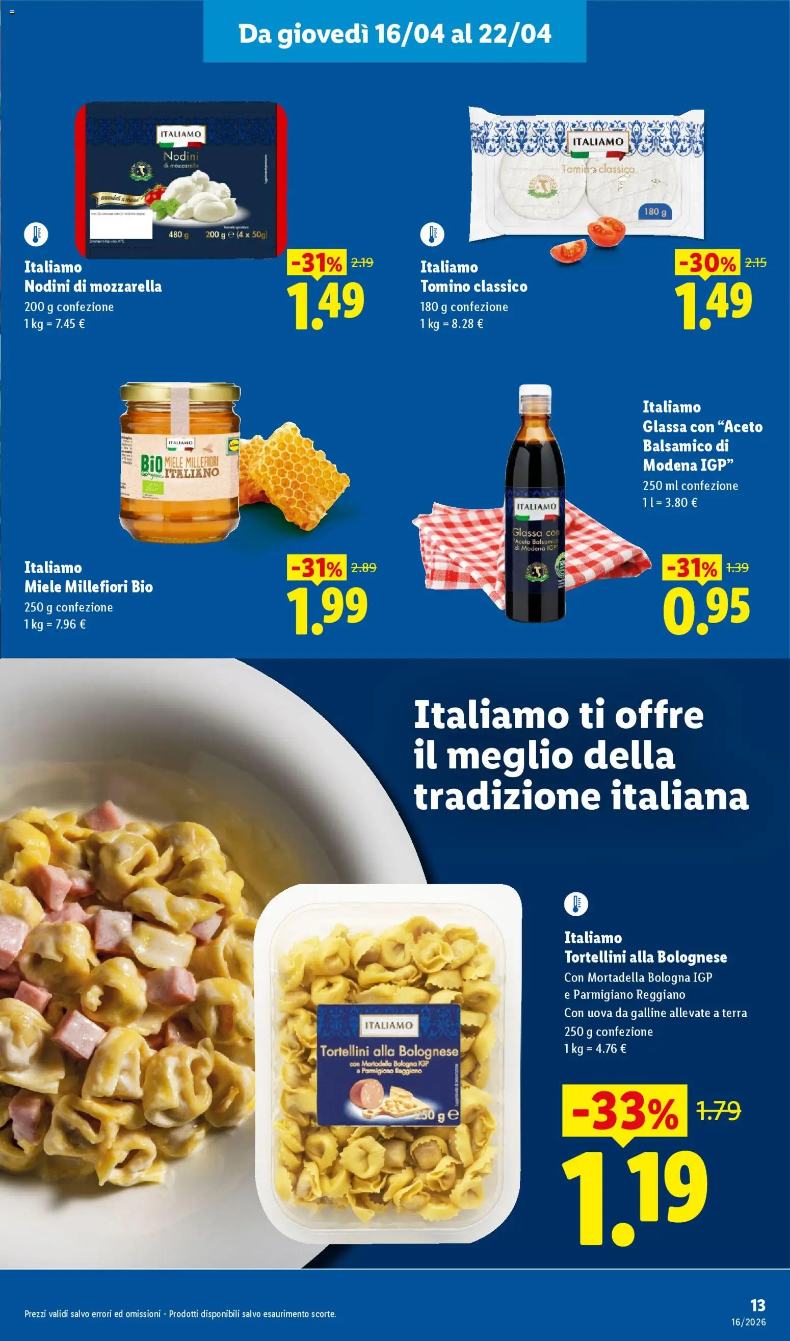 Volantino Lidl del 16.04.2026 | Pagina: 13 | Prodotti: Aceto, Parmigiano reggiano, Glassa, Terra