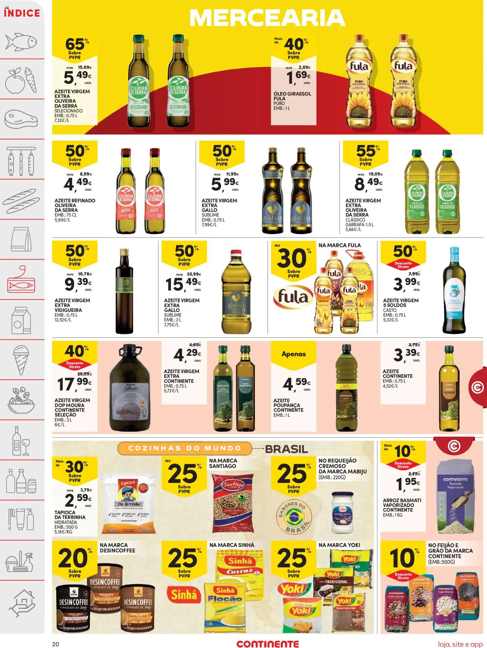 Continente folheto │ válido de 28.04.2026 | Página: 20 | Produtos: Azeite, Arroz basmati, Requeijão, Arroz