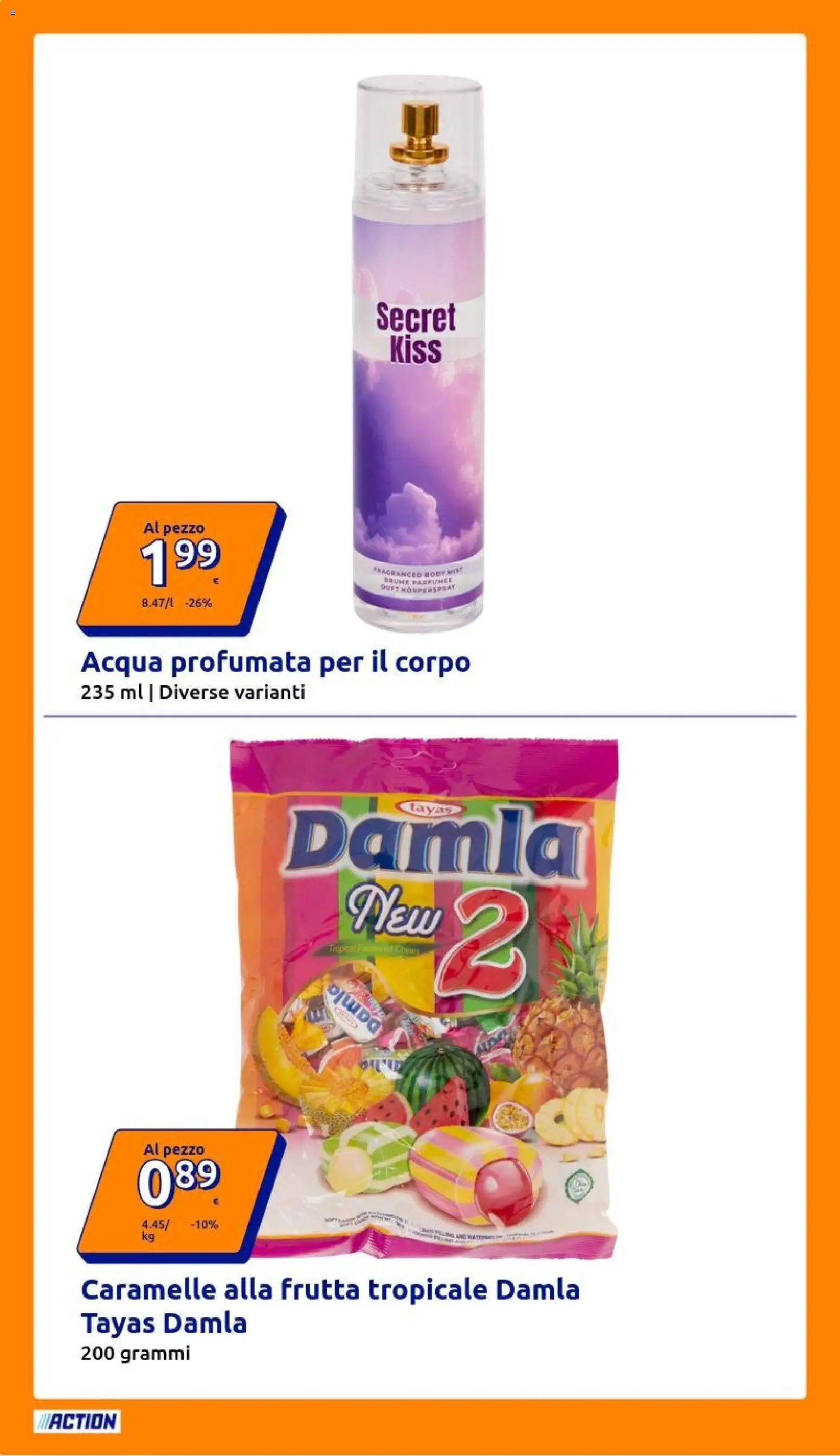 Volantino Action del 18.03.2026 | Pagina: 16 | Prodotti: Caramelle, Acqua, Frutta