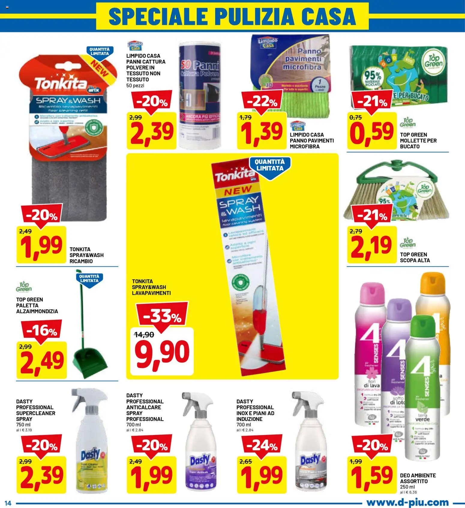 Volantino D Più del 26.02.2026 | Pagina: 14 | Prodotti: Paletta, Anticalcare, Top, Scopa