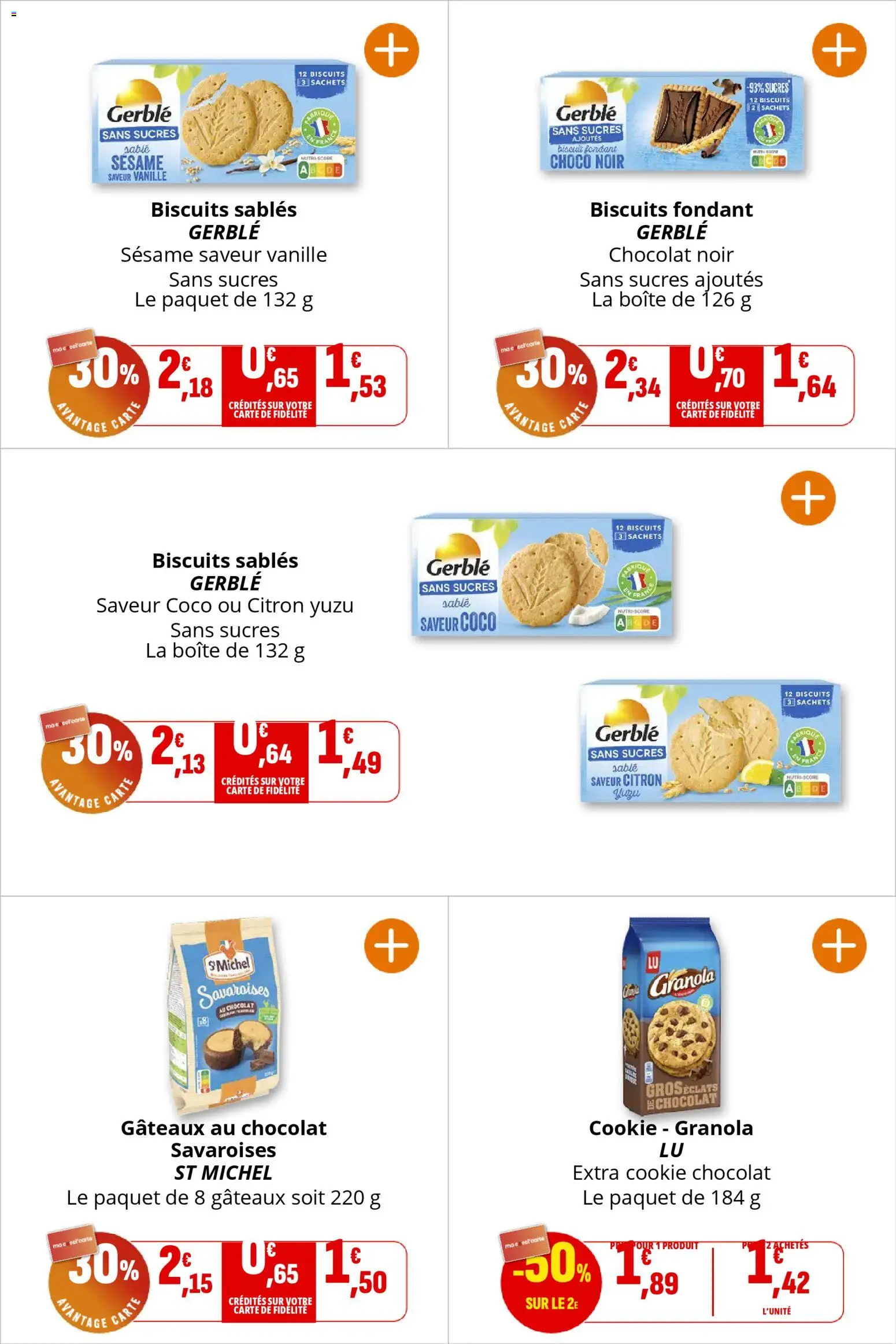 {H1} | Page: 18 | Produits: Citron, Chocolat, Biscuits, Granola