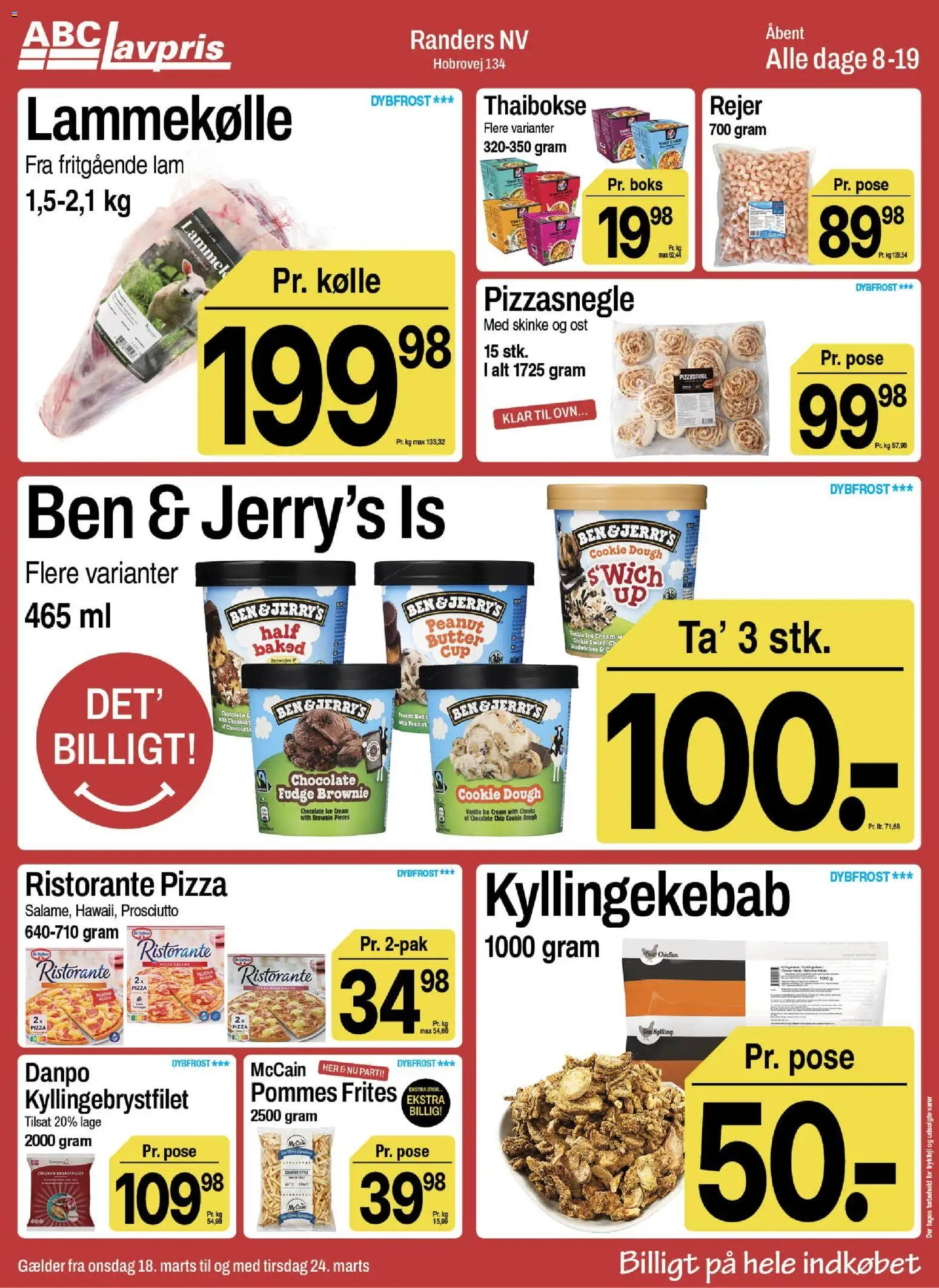 Abc Lavpris tilbudsavis – gyldig fra 18.03.2026 | Side: 4 | Produkter: Boks, Brownies, Pommes frites, Is