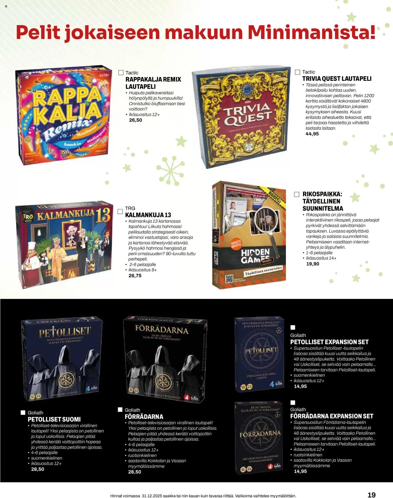 Minimani - Lelulehti 2025 – voimassa 12.11.2025 alkaen | Sivu: 19 | Tuotteet: Peli