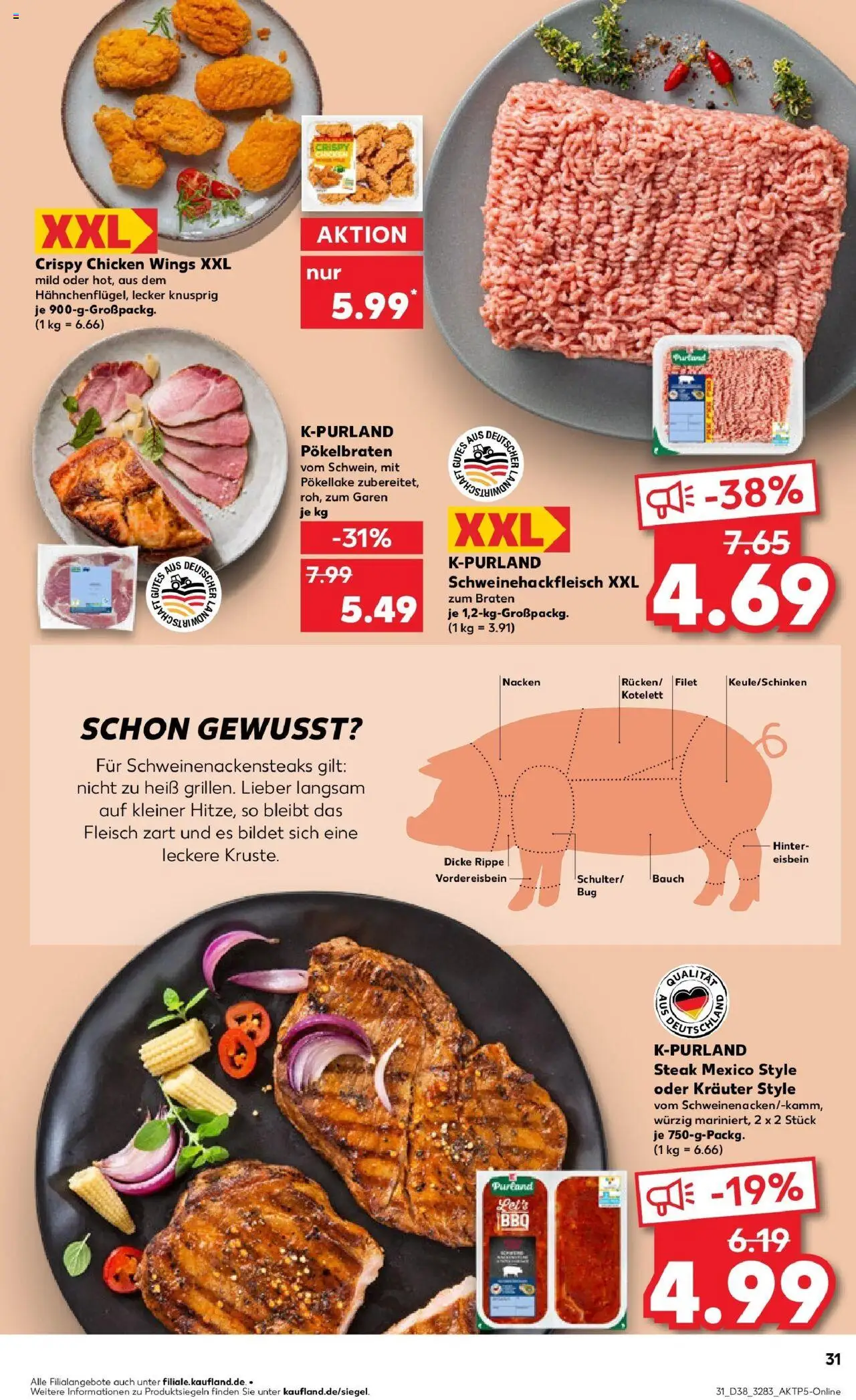 Kaufland prospekt Eisenberg	 – gültig ab 21.09.2025 | Seite: 31 | Produkte: Steak, Fleisch