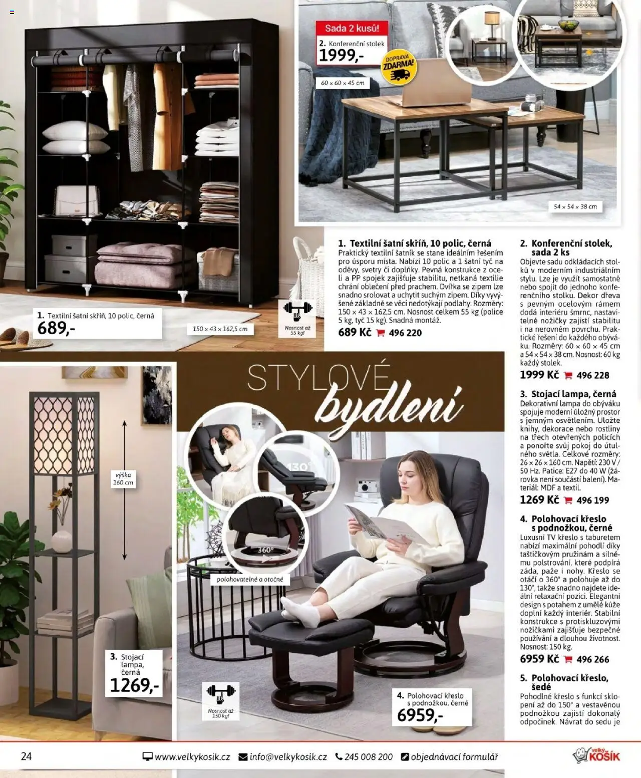 Velký Košík katalog září od 01.09.2025 | Strana: 24 | Produkty: Tv, Stolek, Police, Oblečení