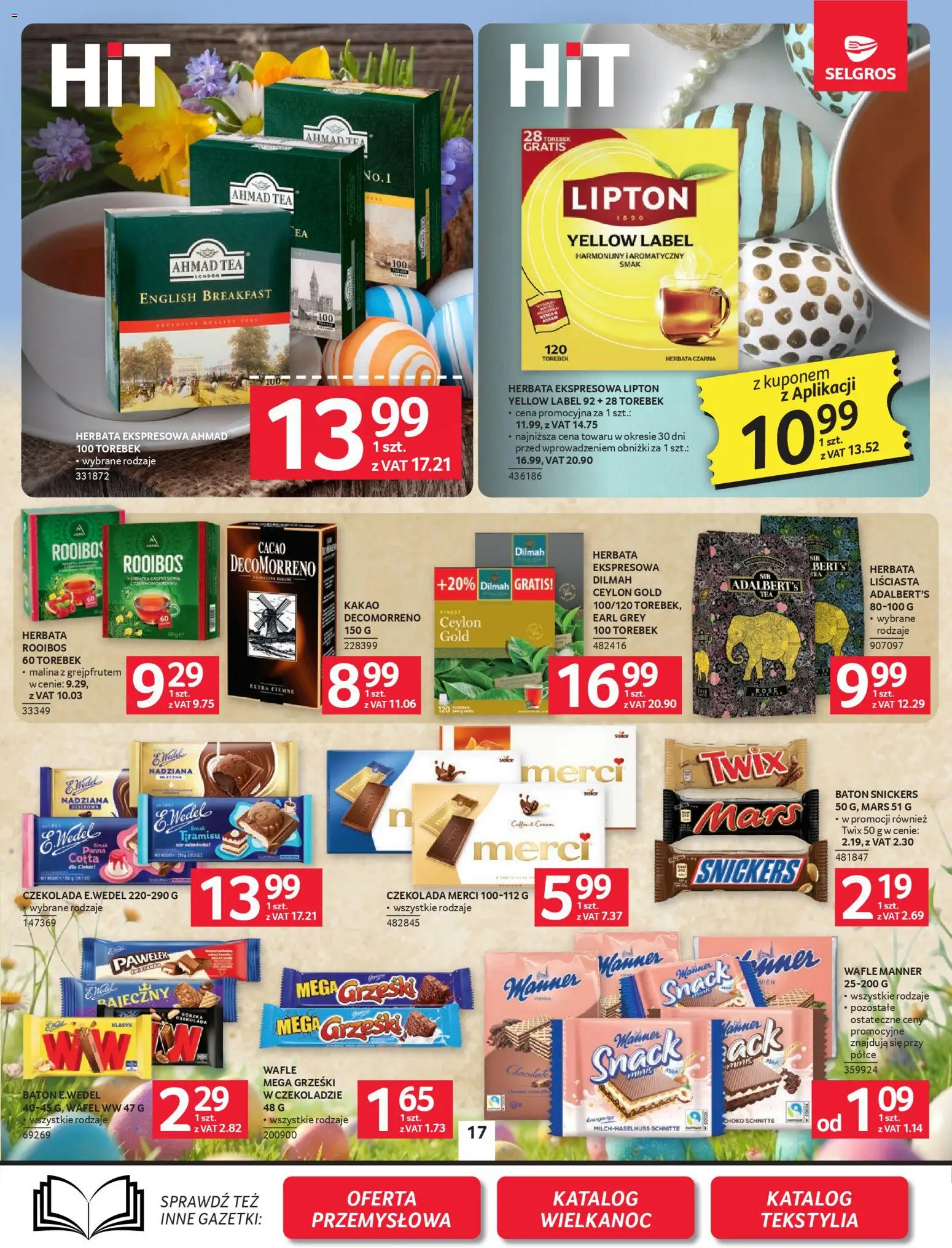 Selgros cash&carry gazetka od 19.03.2026 | Strona: 17 | Produkty: Wafle, Kakao, Baton, Czekolada