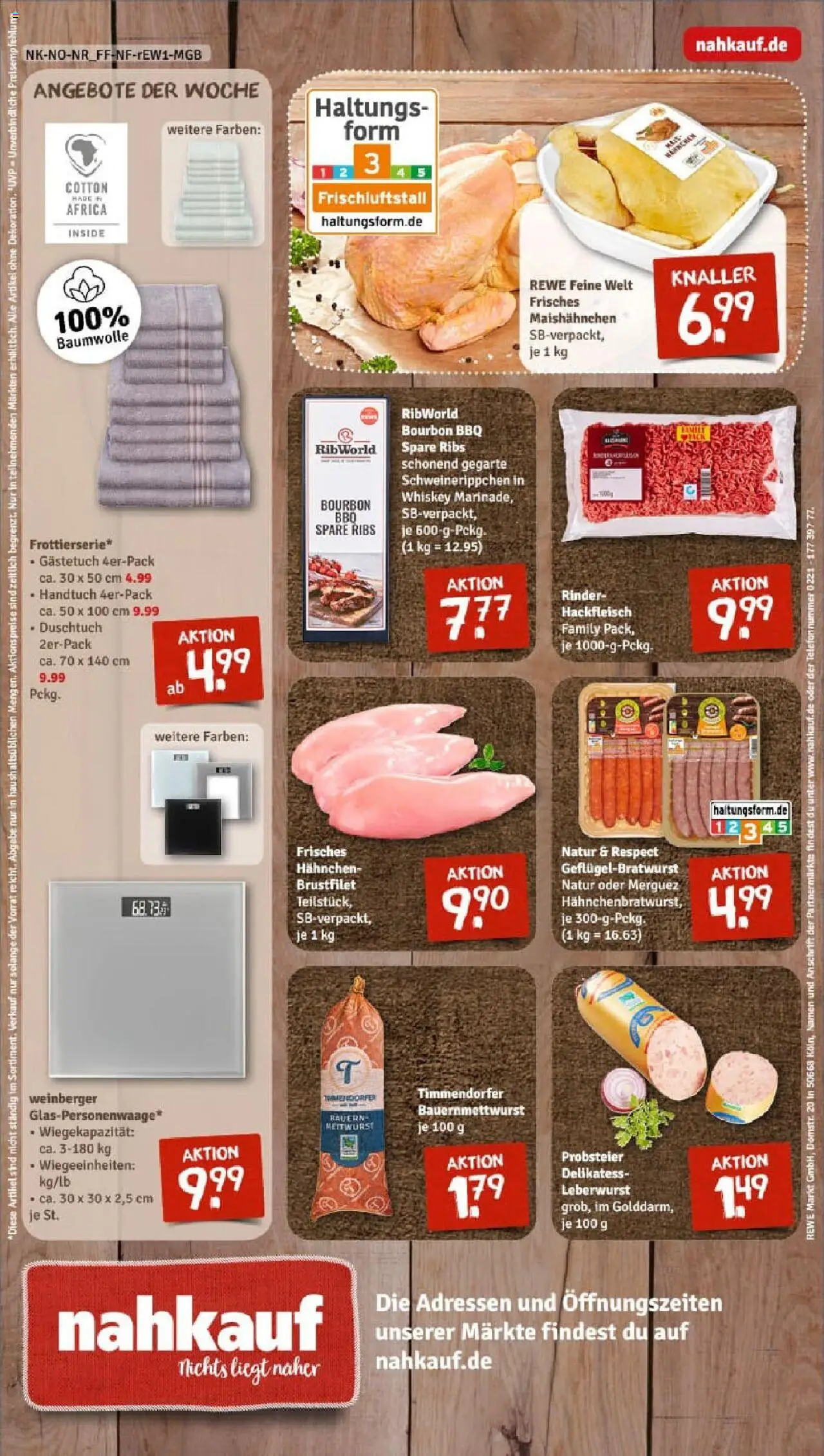 Rewe prospekt Hiddenhausen/Sundern	 - gültig ab dem 20.07.2025 | Seite: 12 | Produkte: Hahnchen, Spare ribs, Bourbon, Hackfleisch