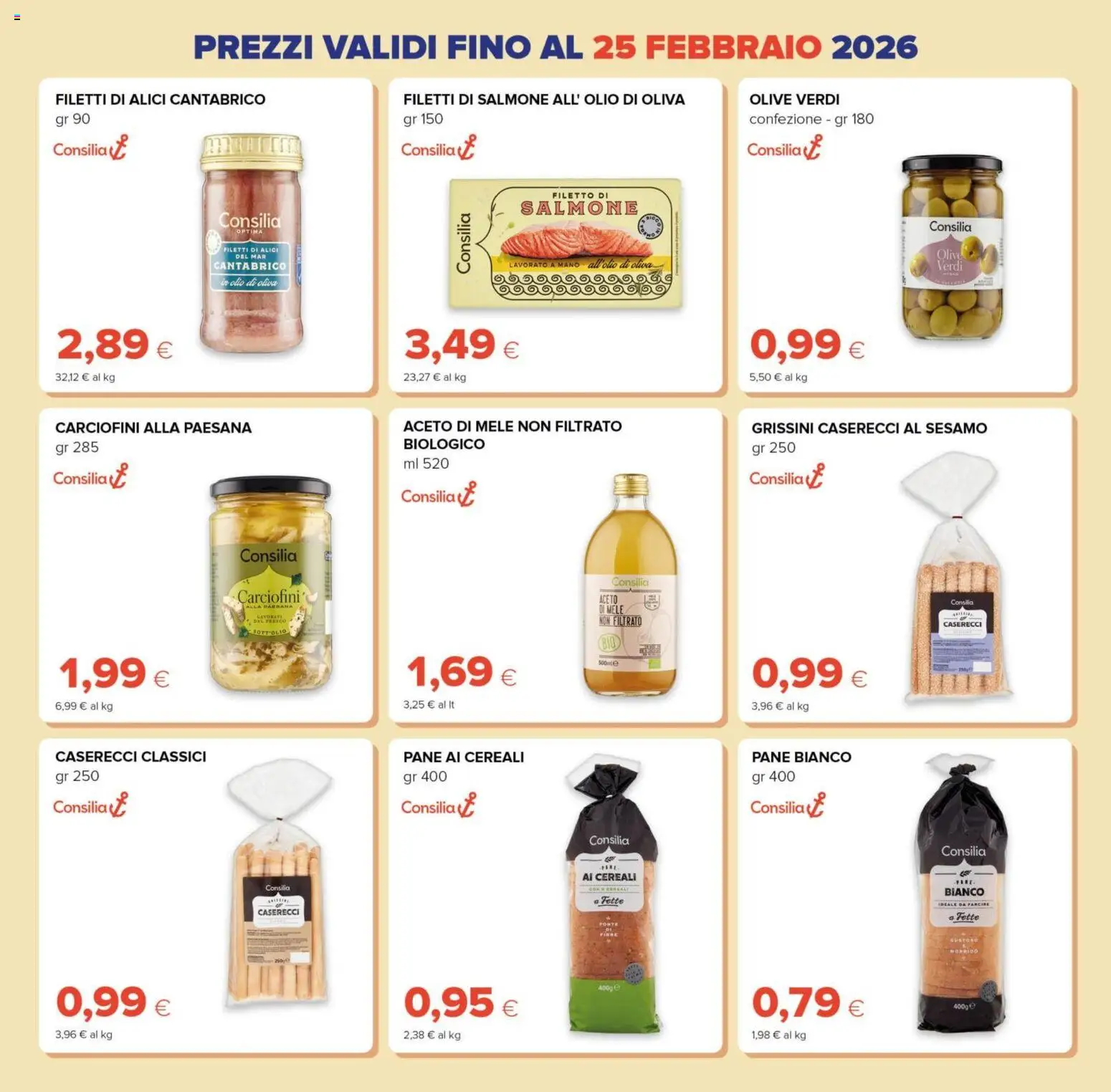 Volantino Tigre del 09.02.2026 | Pagina: 11 | Prodotti: Pane, Cereali, Olive, Alici
