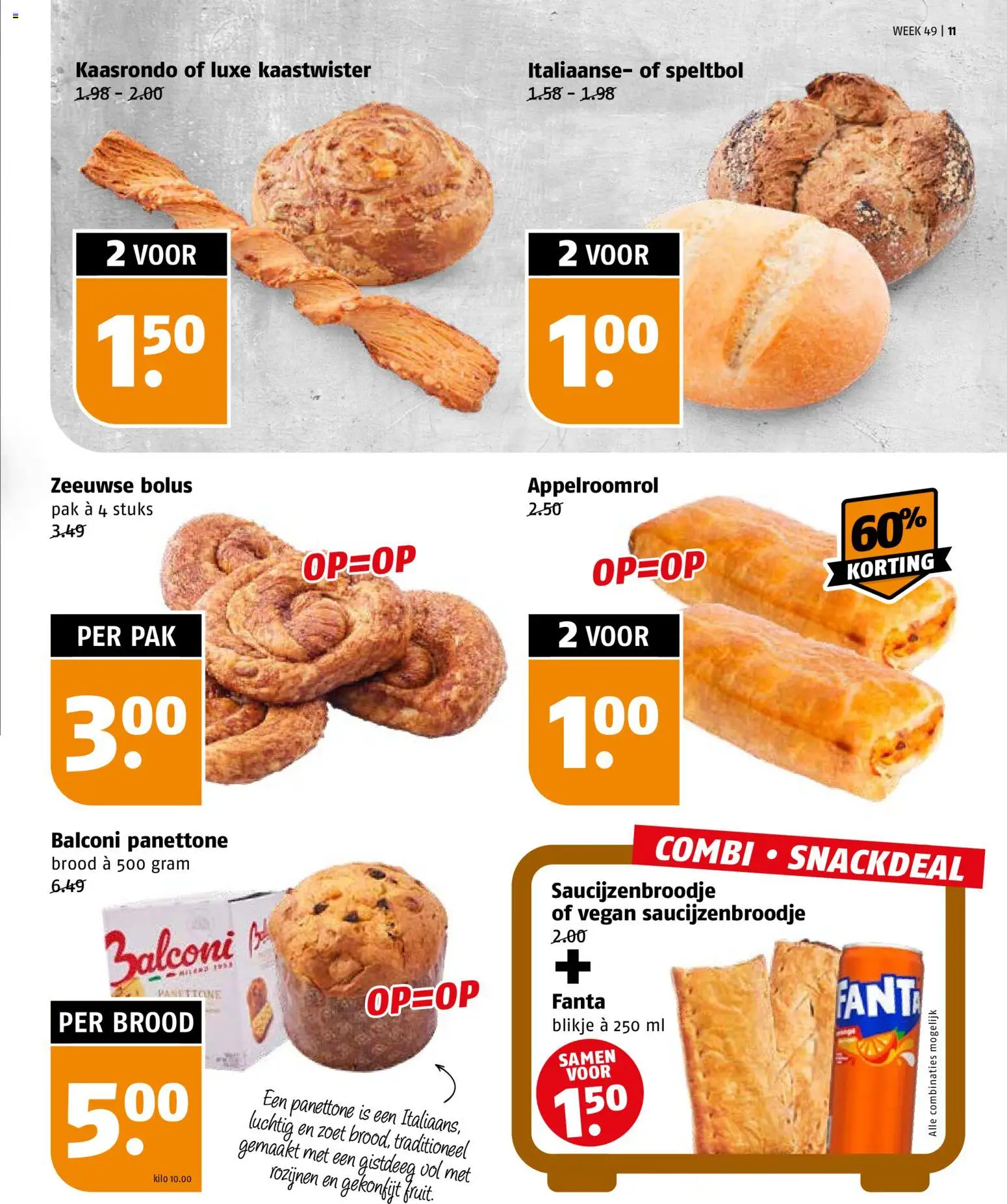 {H1} | Pagina: 11 | Producten: Brood, Fanta, Rozijnen