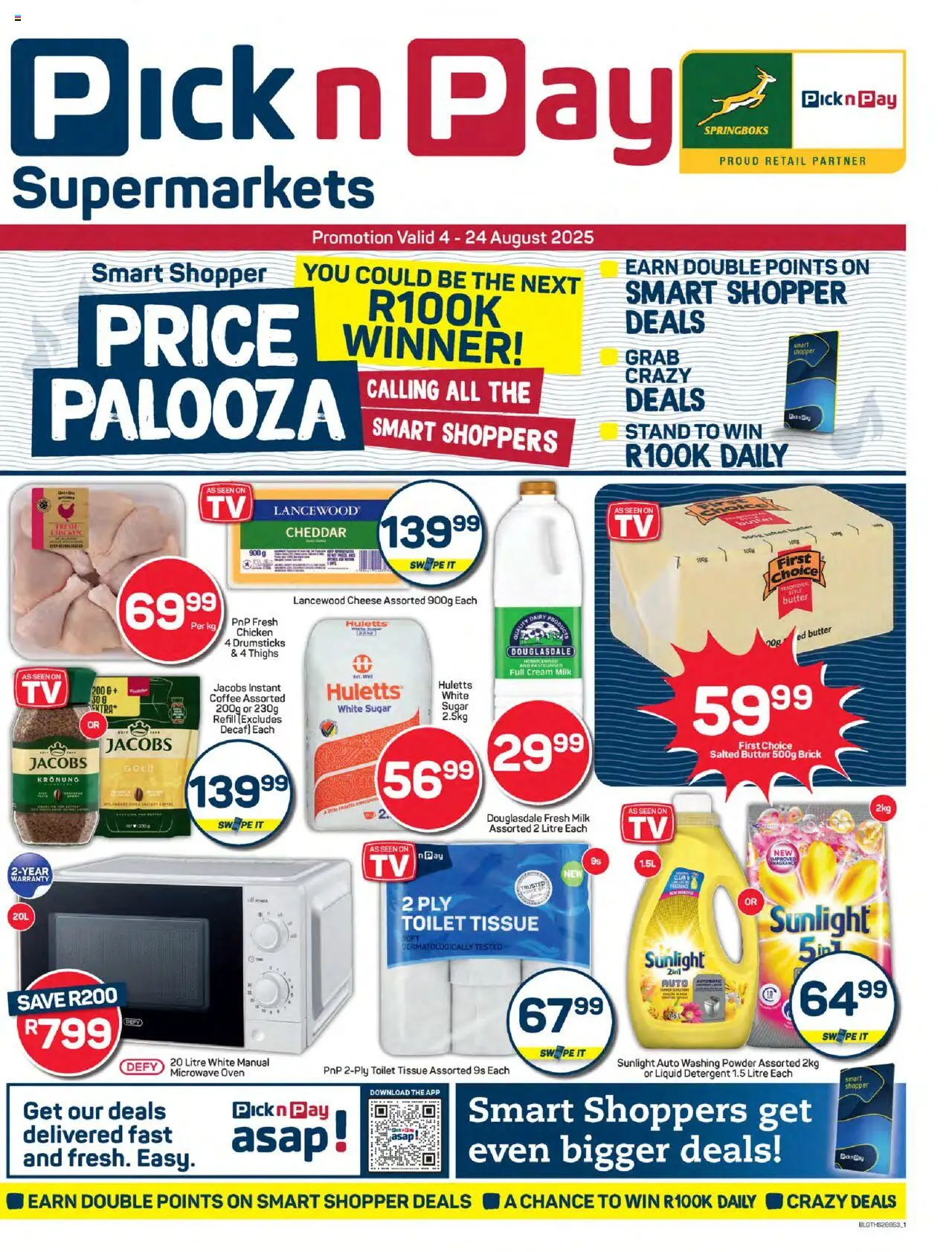 Pick n Pay Inland provinces - Specials │ valid from 04.08.2025 | Page: 1 | Products: Microwave oven, Toilet, Coffee, Washing powder