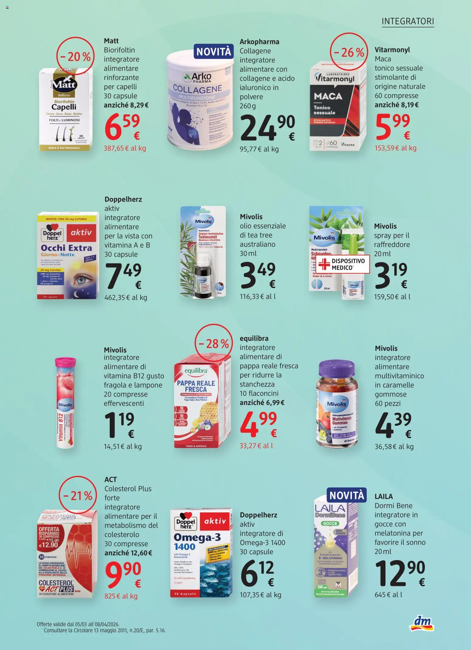 Volantino dm drogerie markt del 05.03.2026 | Pagina: 11 | Prodotti: Caramelle, Lampone, Integratore alimentare, Miele