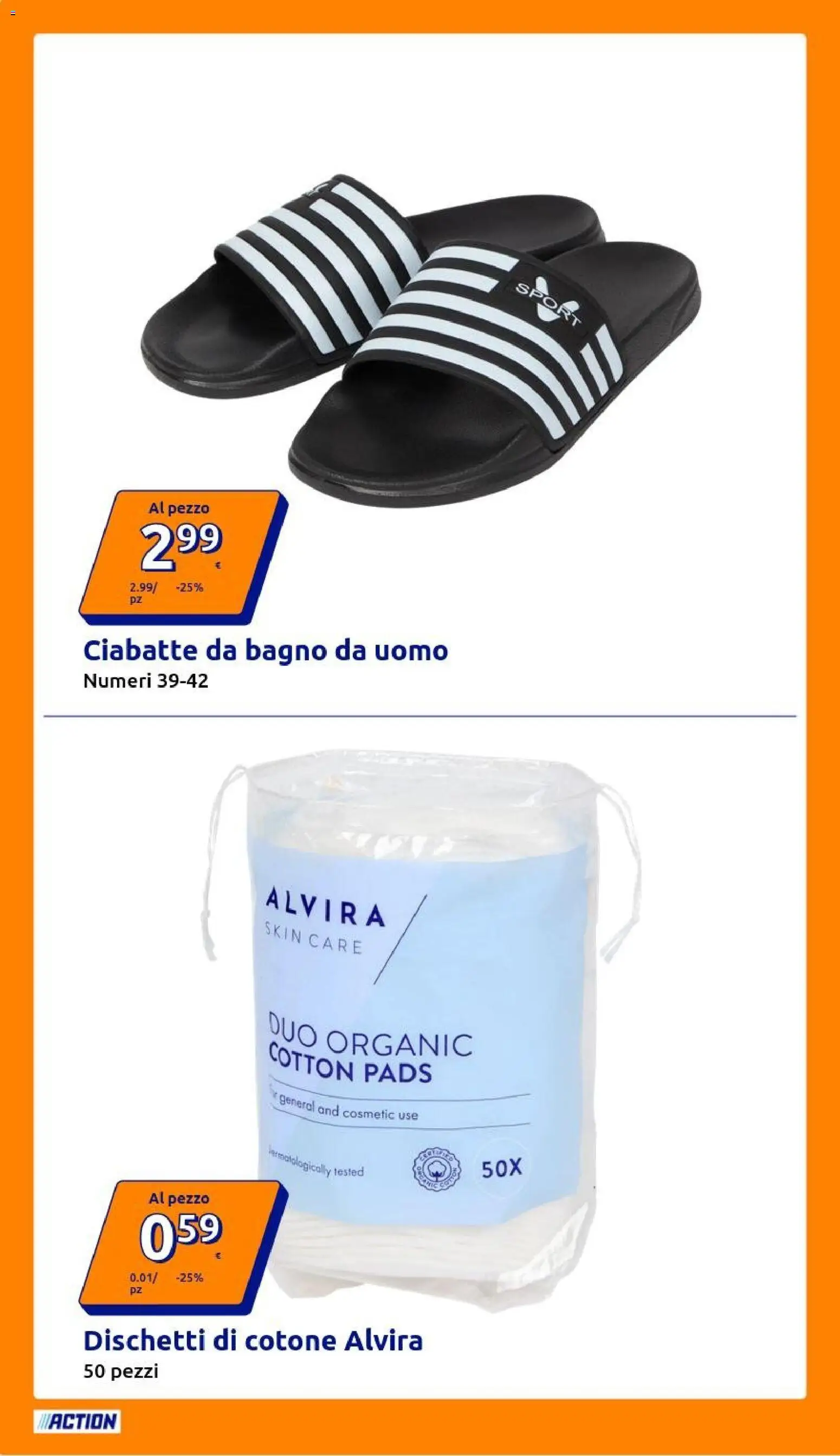 Volantino Action del 04.03.2026 | Pagina: 2 | Prodotti: Ciabatte, Bagno