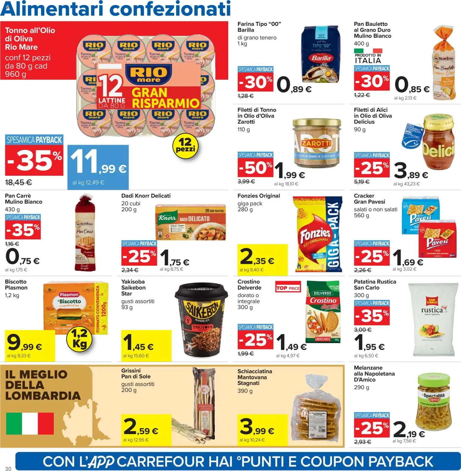 Volantino Carrefour del 24.03.2026 | Pagina: 30 | Prodotti: Tonno, Melanzane, Grissini, Olio di Oliva