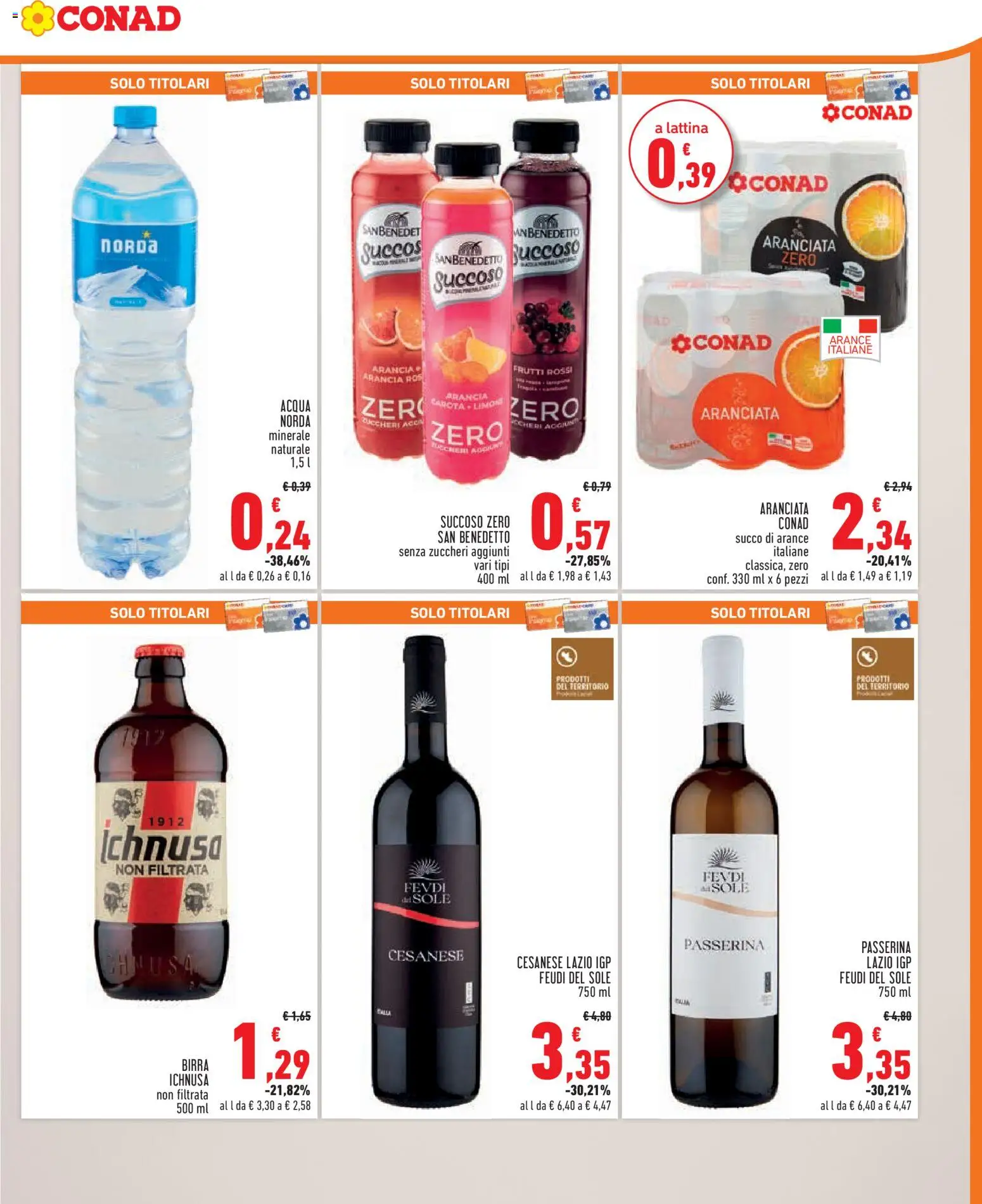 Volantino Conad del 18.02.2026 | Pagina: 7 | Prodotti: Succo, Arance, Acqua, Limone