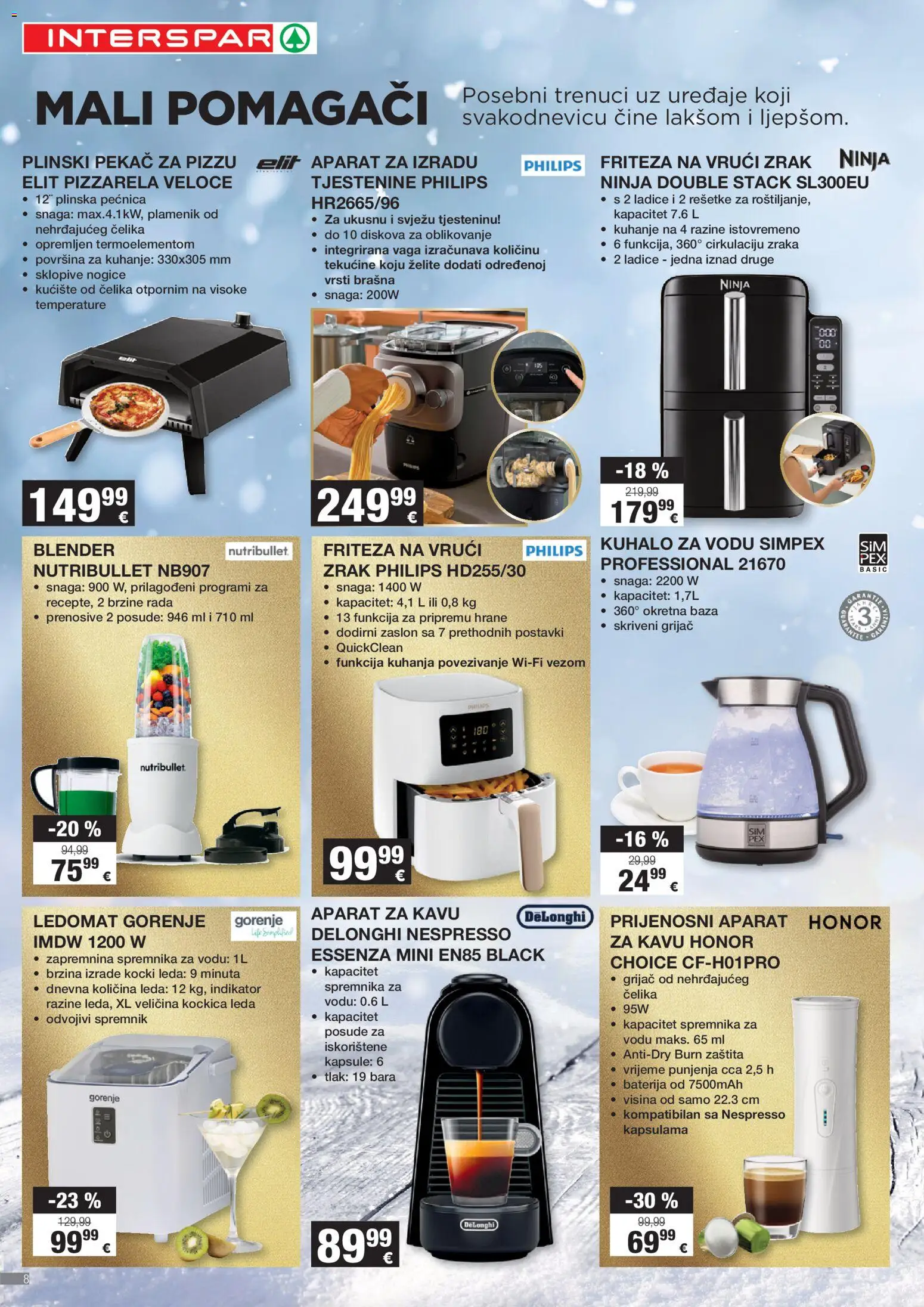 Interspar katalog | vrijedi od 12.11.2025 | Stranica: 8 | Proizvodi: Ledomat, Baterija, Blender, Pećnica
