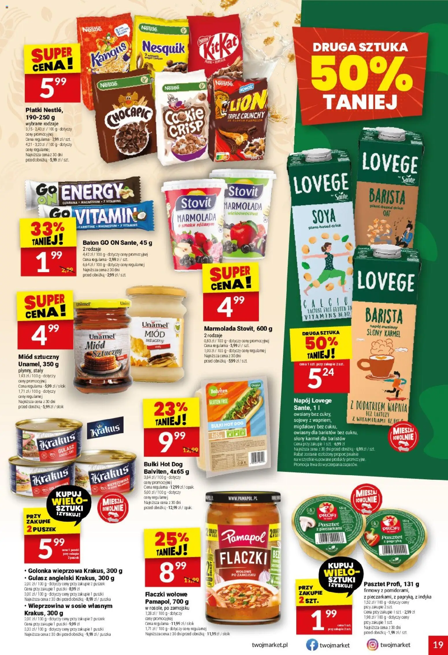 Twój Market Gazetka od 12.11.2025 | Strona: 19 | Produkty: Golonka wieprzowa, Gulasz angielski, Wieprzowina, Płatki