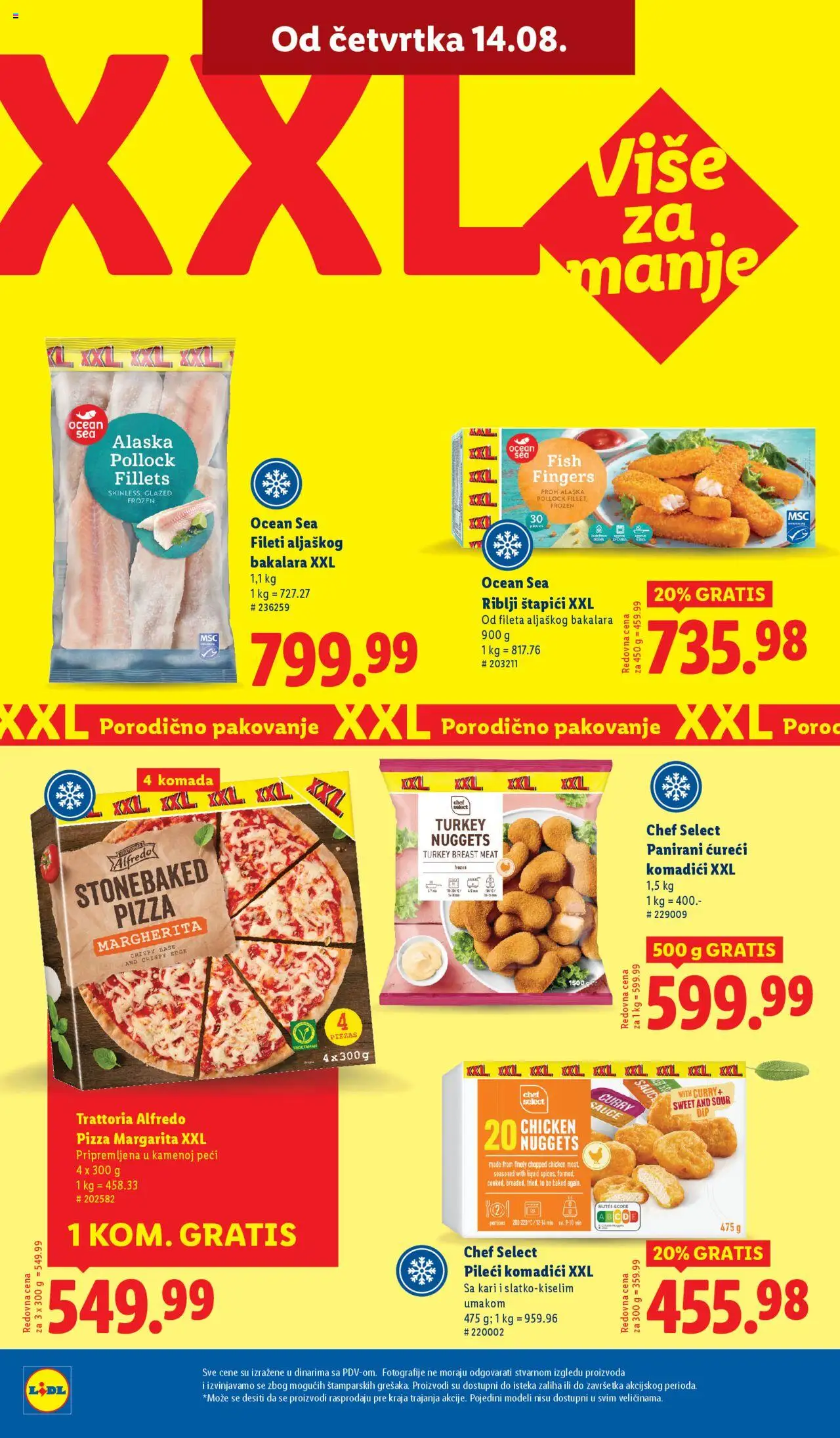 Lidl katalog - važi od 14.08.2025 | Strana: 22 | Proizvode: Chicken nuggets, Riblji štapići, Miš, Pakovanje