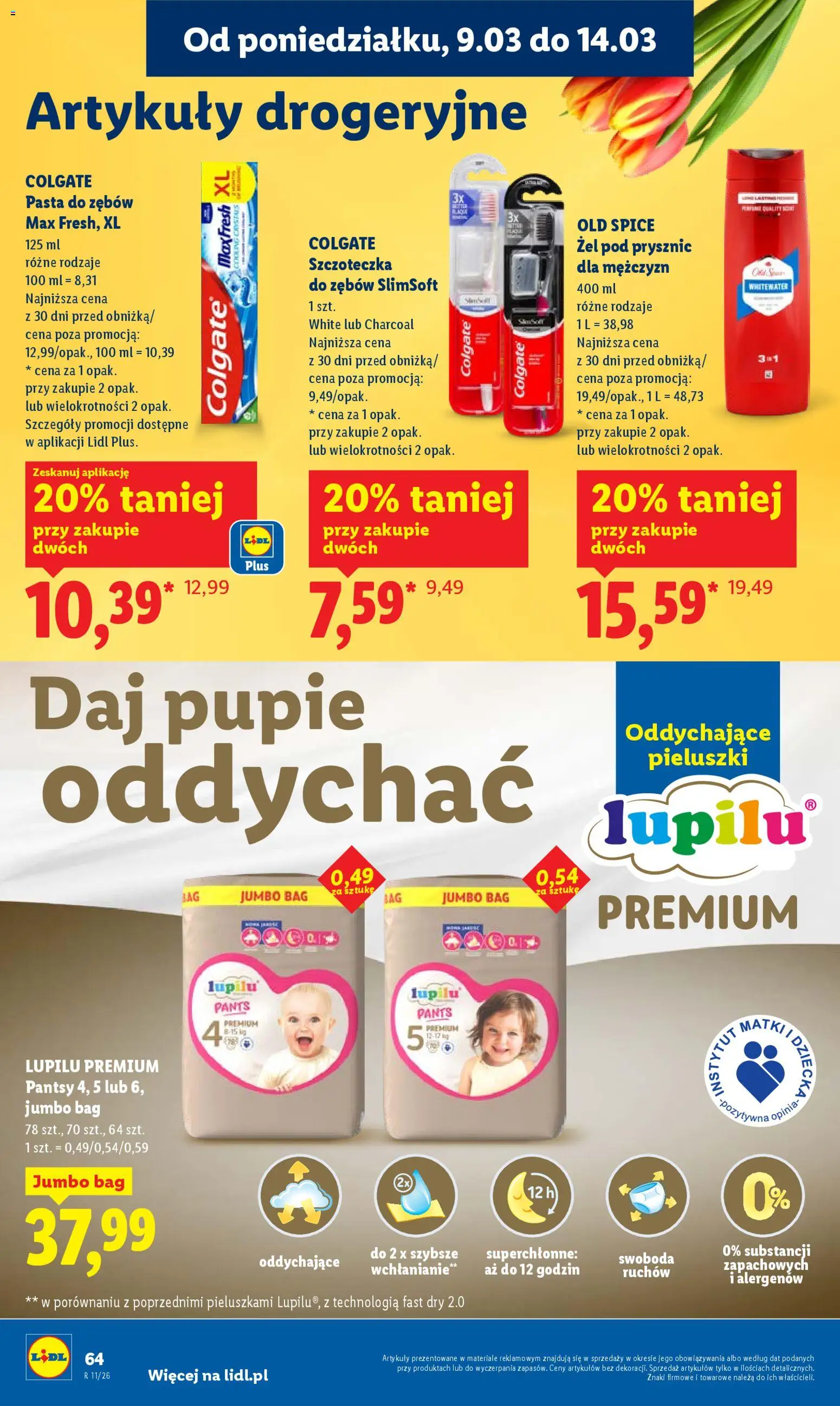 Lidl gazetka od 09.03.2026 | Strona: 64 | Produkty: Prysznic, Żel pod prysznic, Szczoteczka do zębów, Old spice