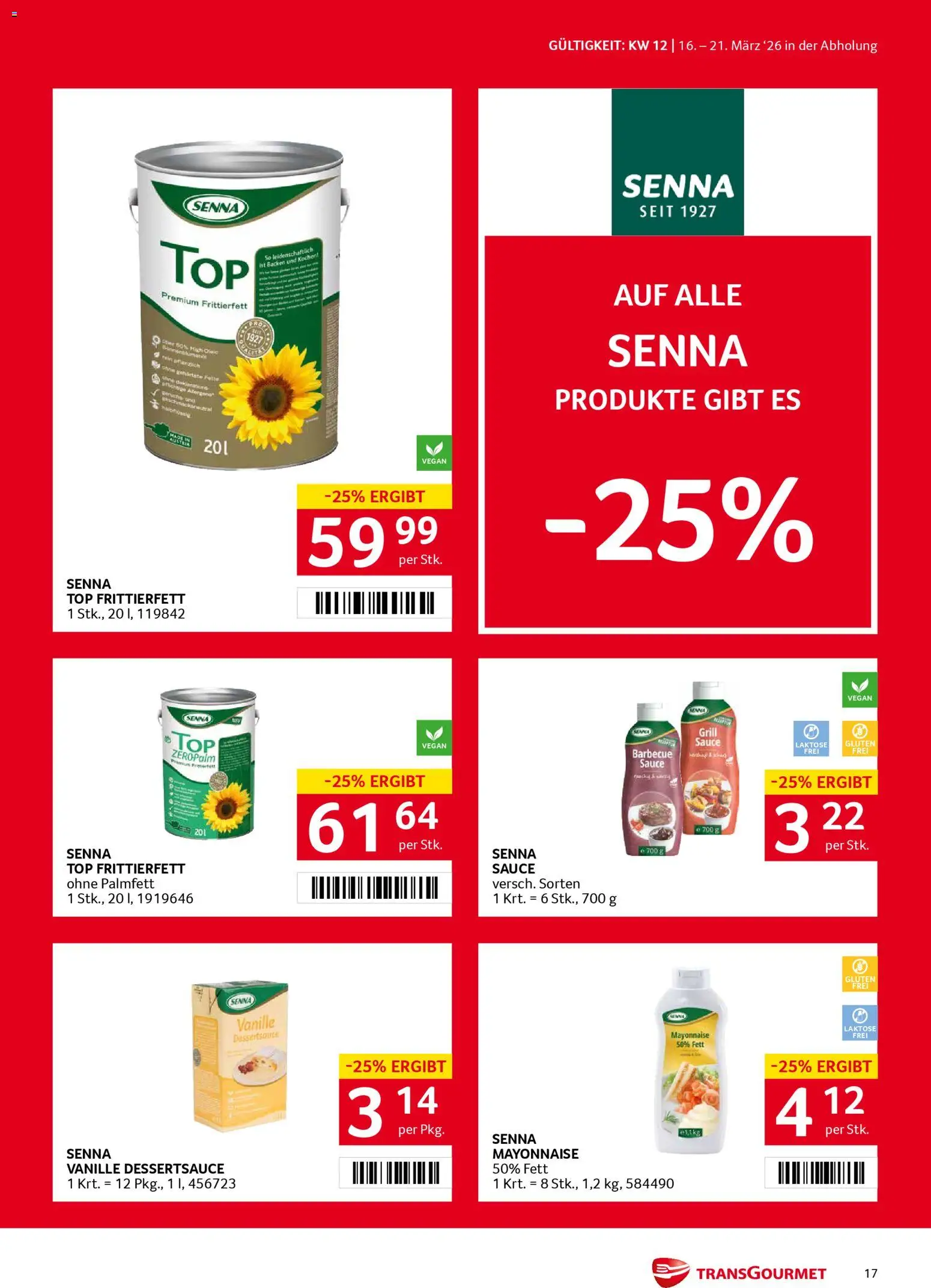 Transgourmet Flugblatt gültig ab 16.03.2026 | Seite: 17 | Produkte: Mayonnaise, Grill