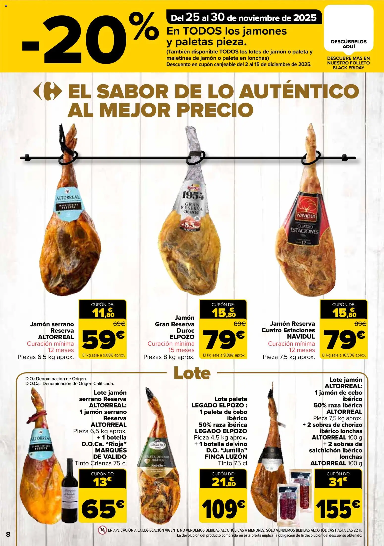 Carrefour folleto │ válido desde el 25.11.2025 | Página: 10 | Productos: Jamón serrano, Jamón, Vino