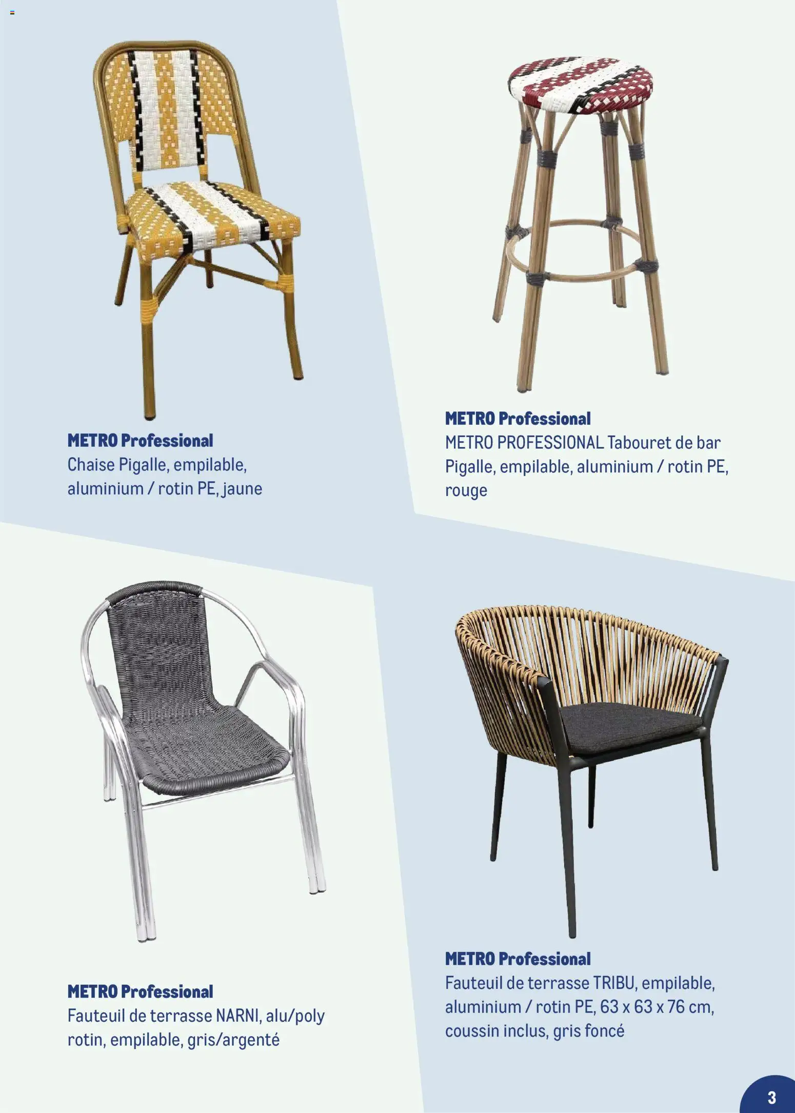{H1} | Page: 3 | Produits: Fauteuil, Tabouret de bar, Chaise