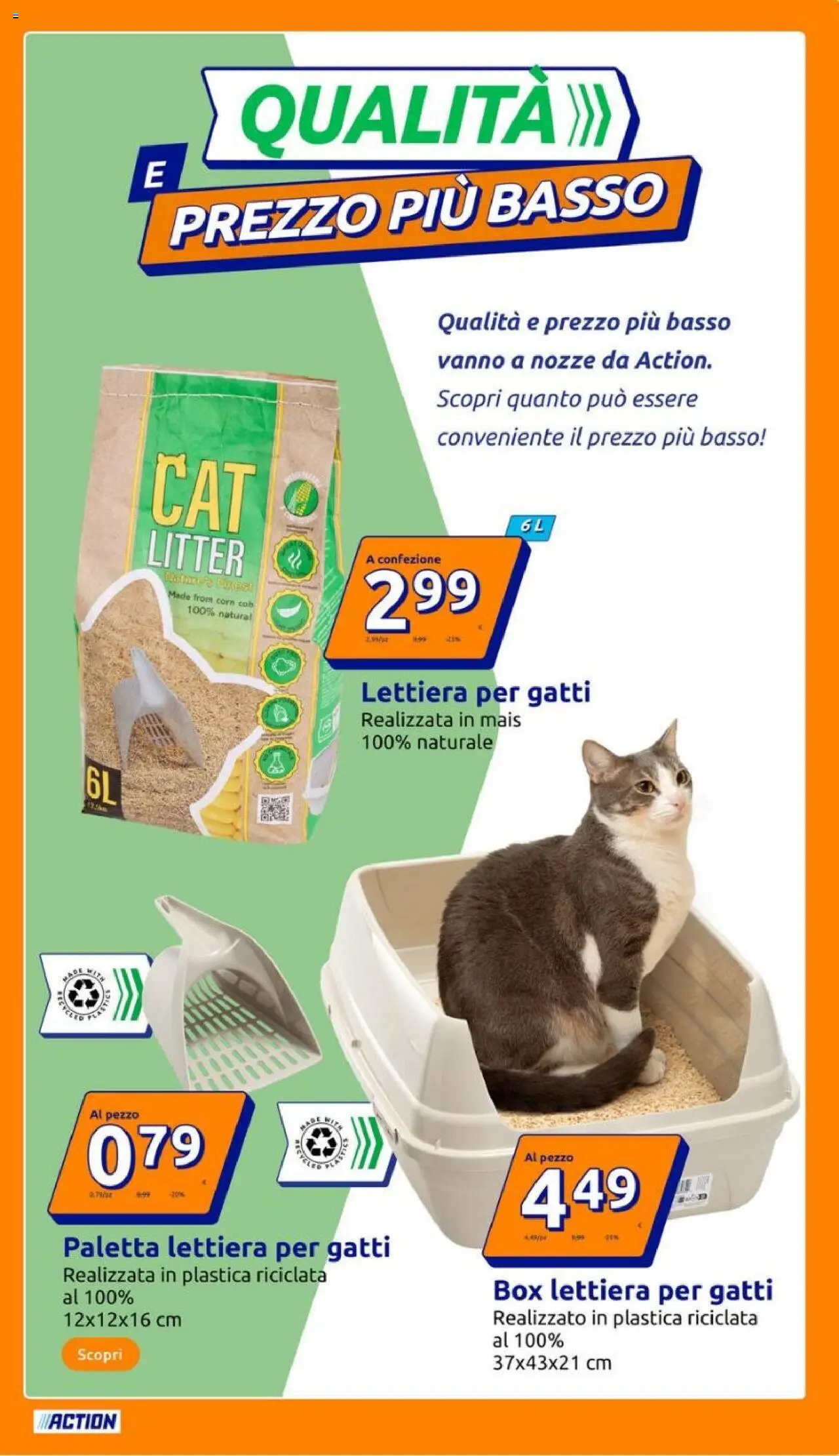 Volantino Action del 15.10.2025 | Pagina: 9 | Prodotti: Paletta, Lettiera per gatti, Mais