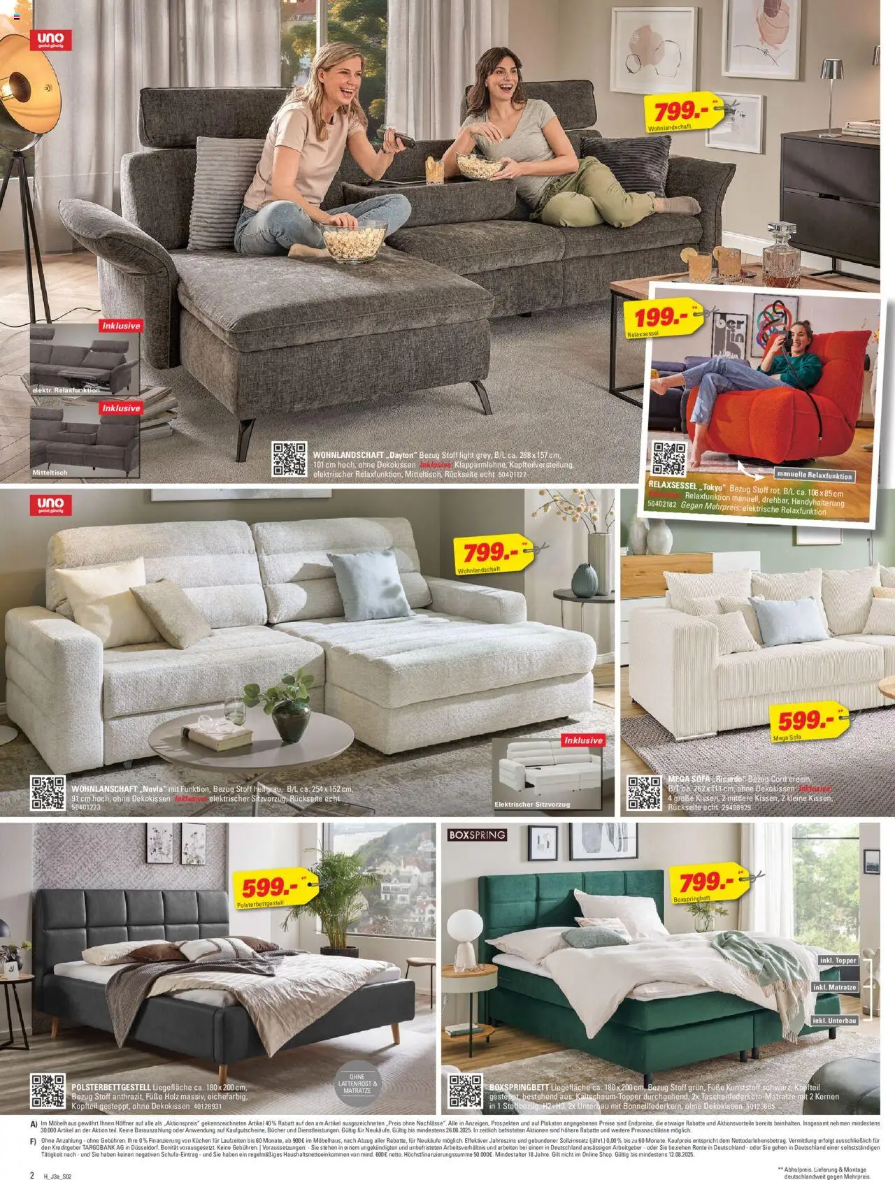 Höffner Prospekt 	 - gültig ab dem 30.07.2025 | Seite: 2 | Produkte: Lattenrost, Sofa, Boxspringbett, Kuchen