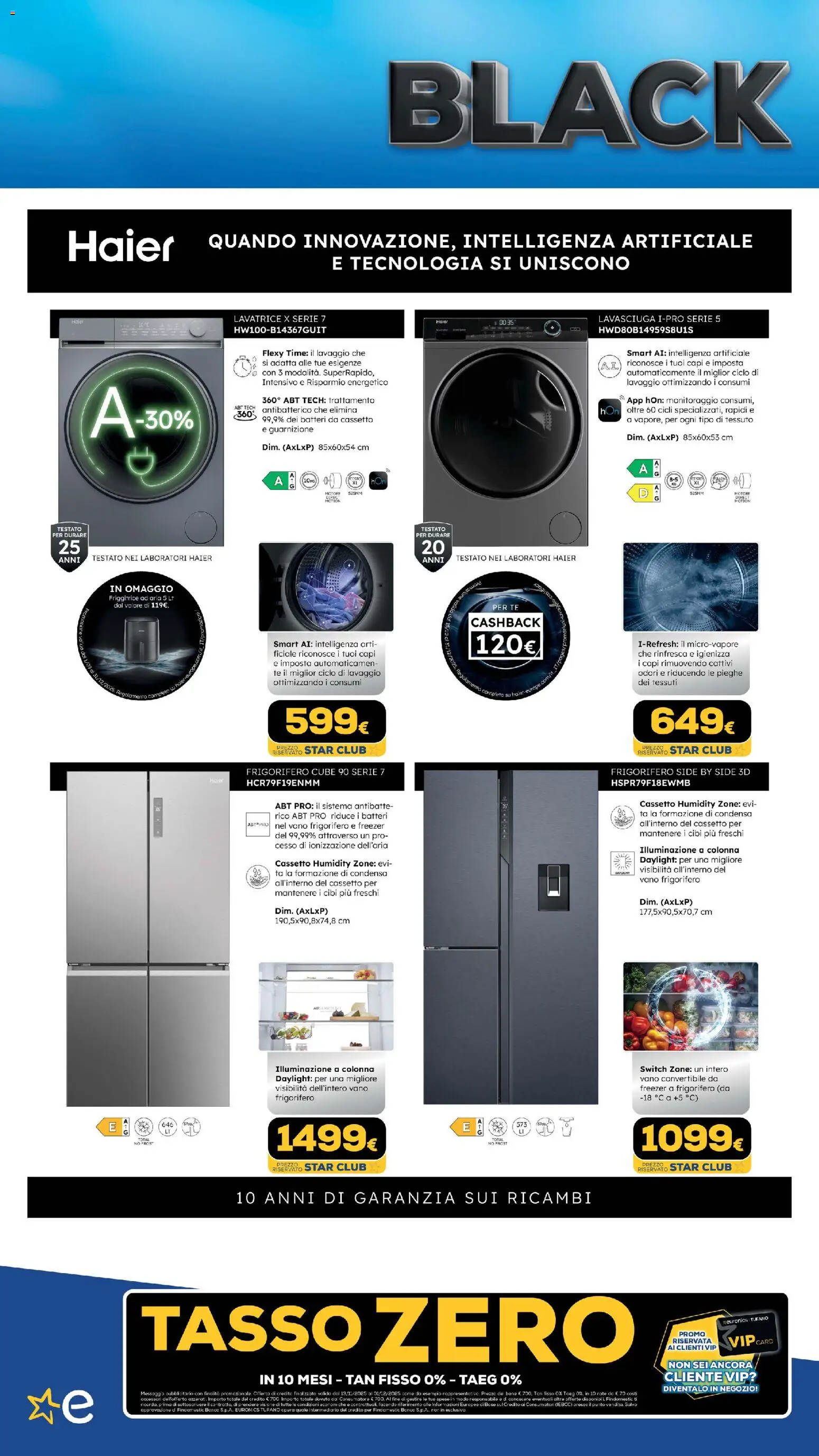 Volantino Euronics del 13.11.2025 | Pagina: 549 | Prodotti: Tè, Freezer, Lavatrice, Frigorifero