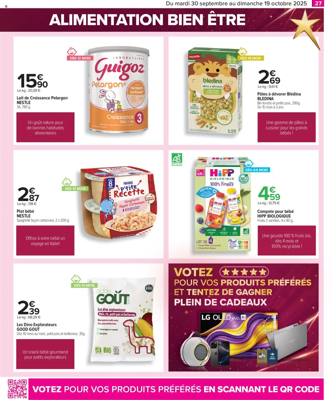  | Page: 27 | Produits: Spaghetti, Lait de croissance, Petit pois, Lait