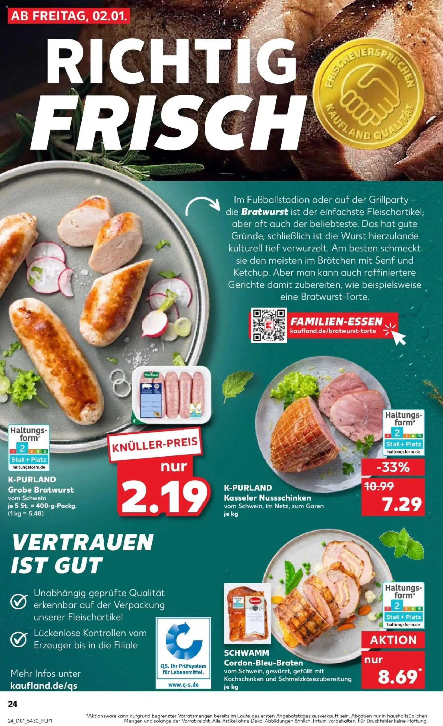 Kaufland prospekt Biberach An Der Riß	 – gültig ab 02.01.2026 | Seite: 24 | Produkte: Bratwurst, Wurst