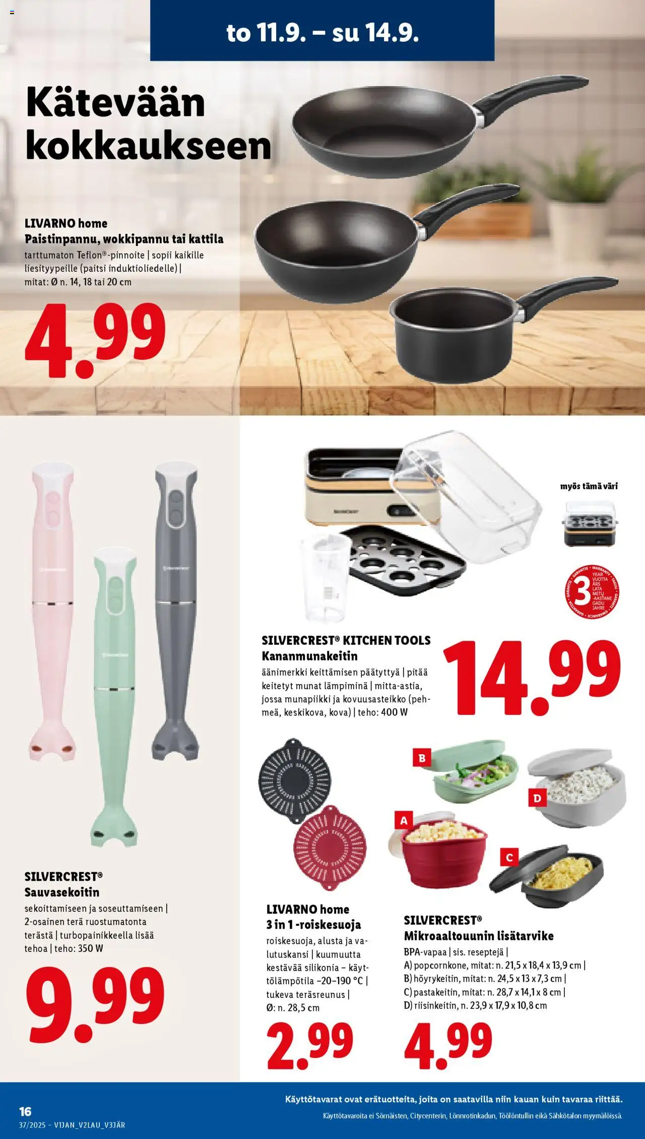 Lidl tarjoukset - Rovaniemi – voimassa 11.09.2025 alkaen | Sivu: 18 | Tuotteet: Sauvasekoitin, Kattila, Munat