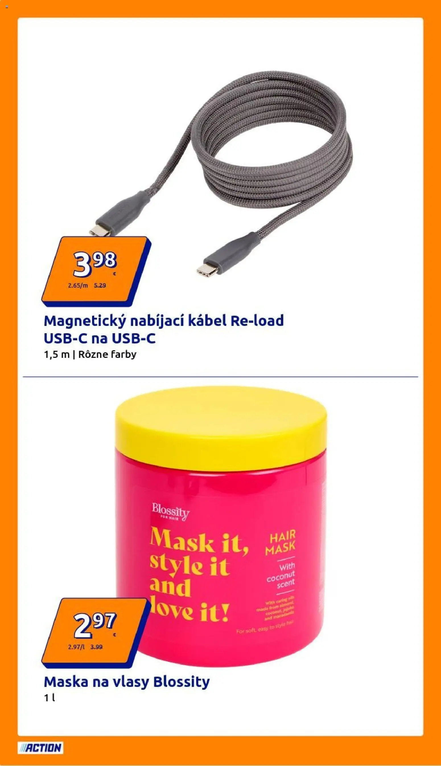 Nové Action akcie – leták je platný od 19.11.2025 | Strana: 4 | Produkty: Maska na vlasy, Maska, Kábel