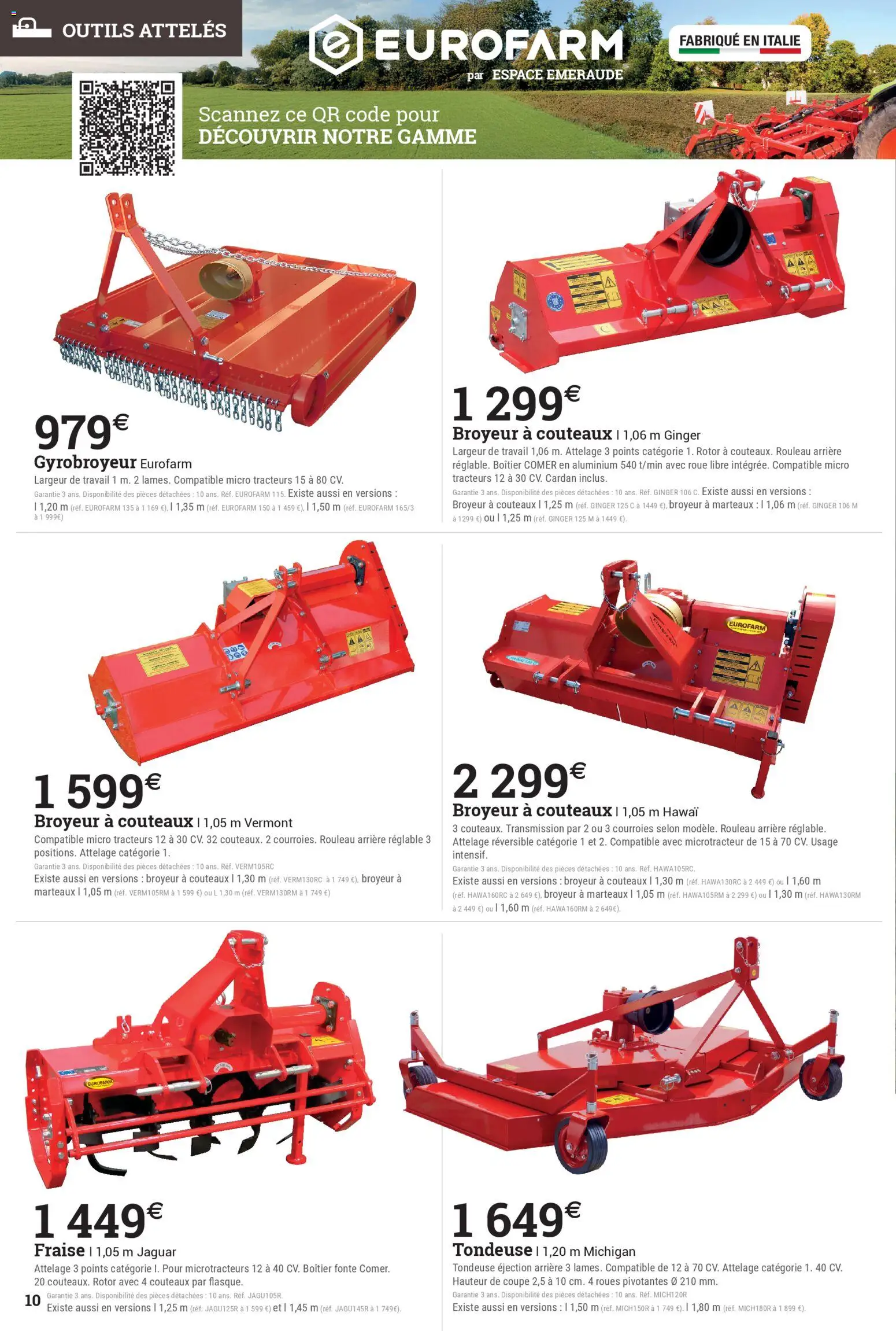 {H1} | Page: 10 | Produits: Fraise, Broyeur, Tondeuse, Rouleau